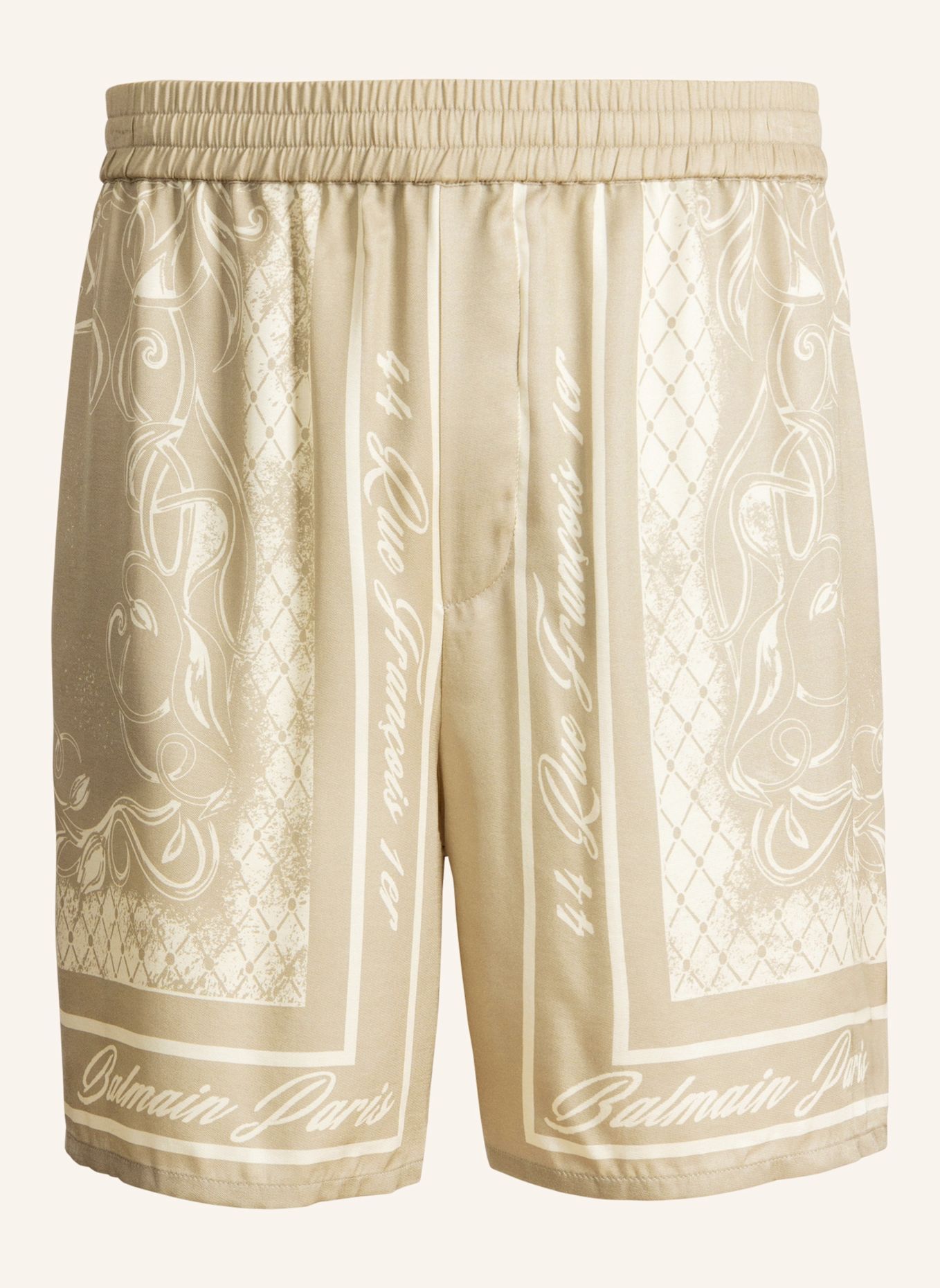 BALMAIN Bedruckte Foulard Pyjamashorts: KHAKI