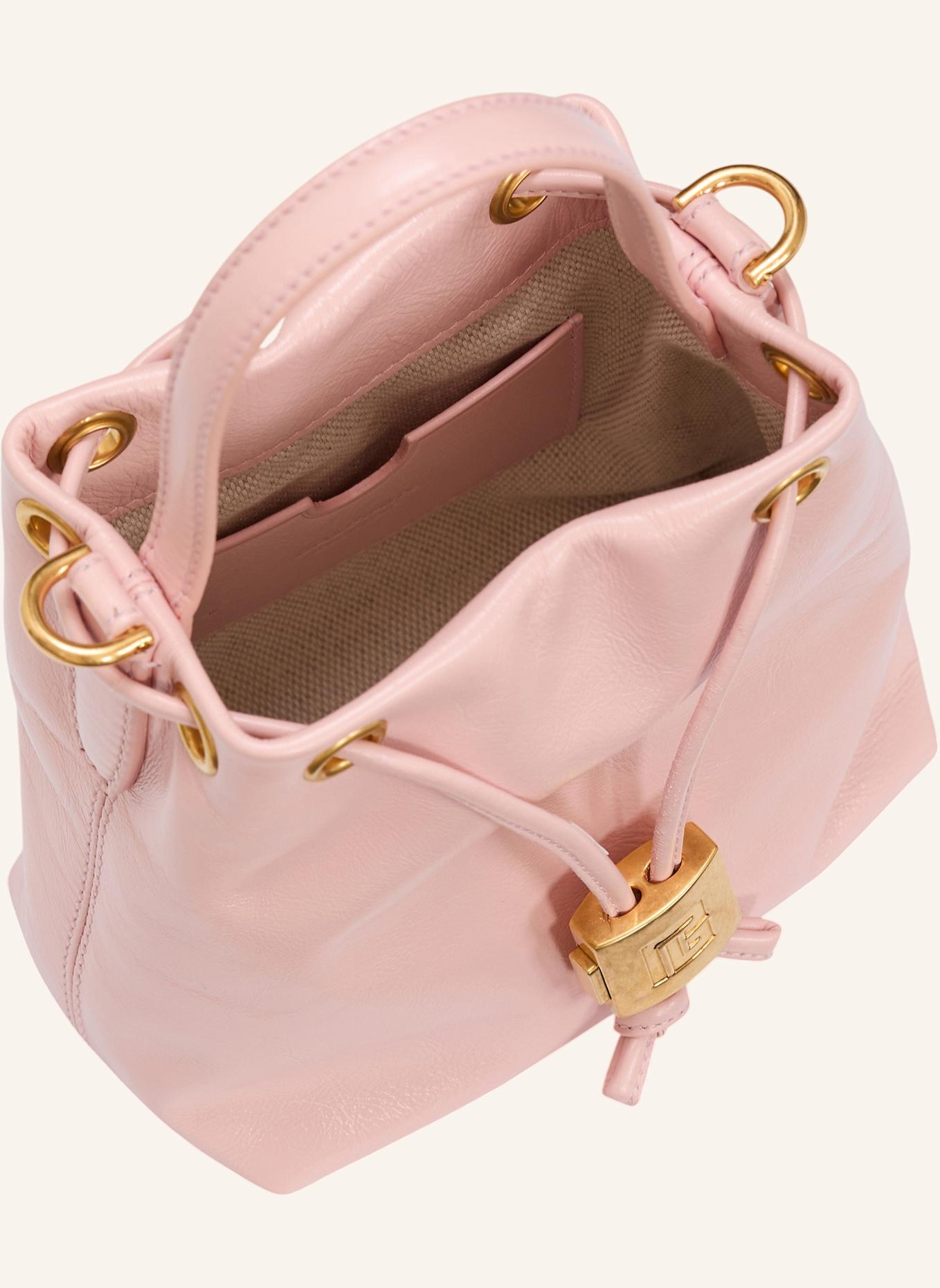 BALMAIN Pulse Bucket Tasche aus Glattleder: ROSA