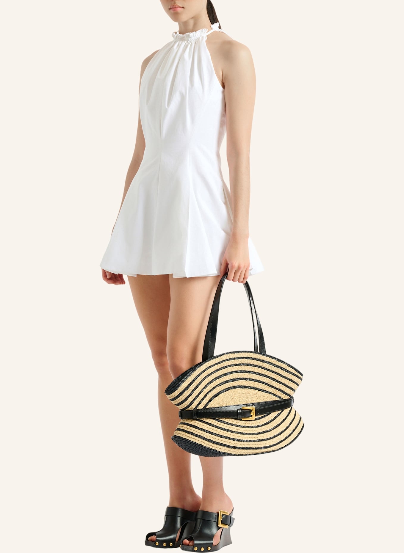 BALMAIN Kleid aus Baumwollpopeline: WEISS