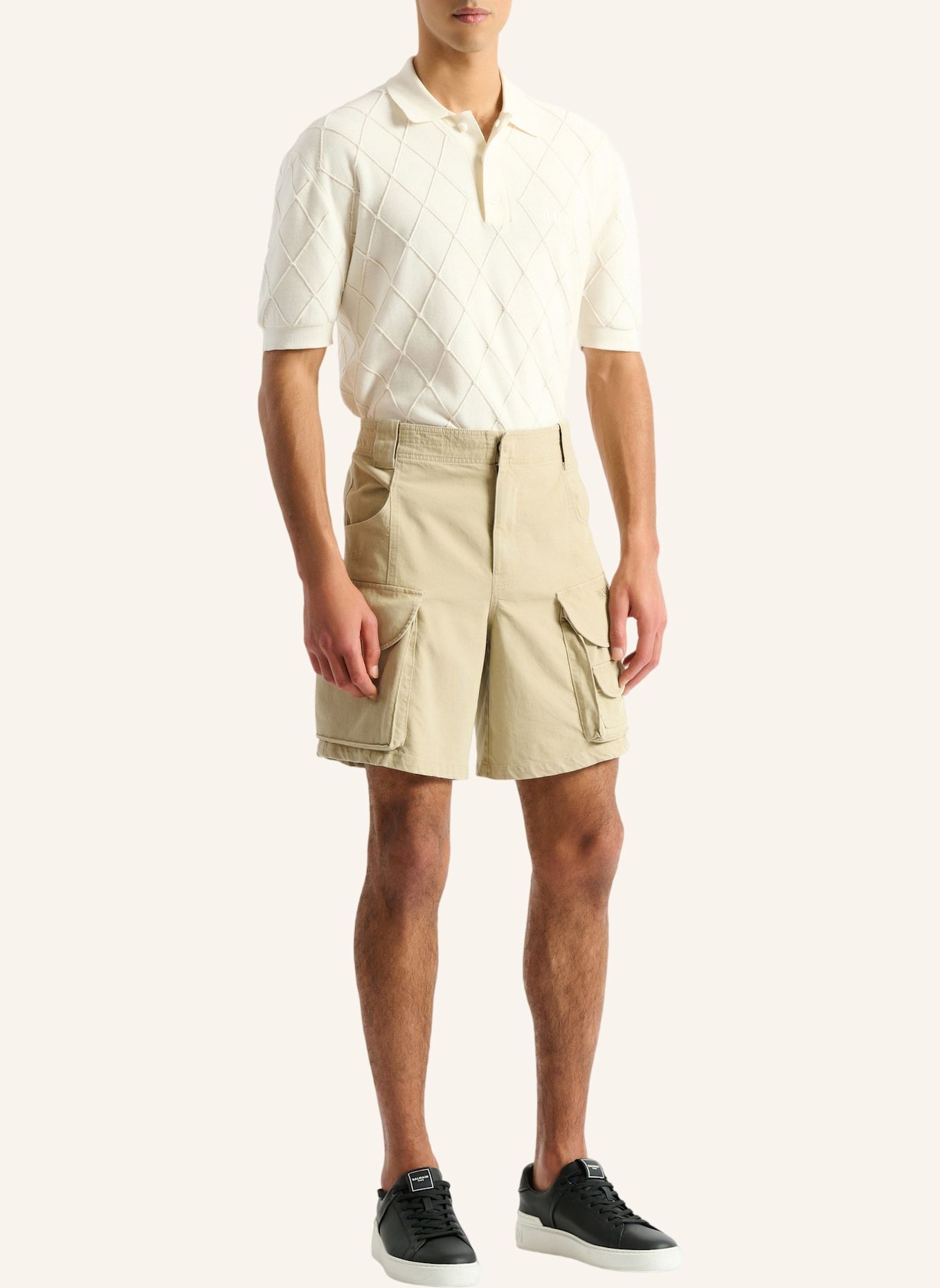 BALMAIN Cargo-Bermudashorts aus Baumwolle: KHAKI