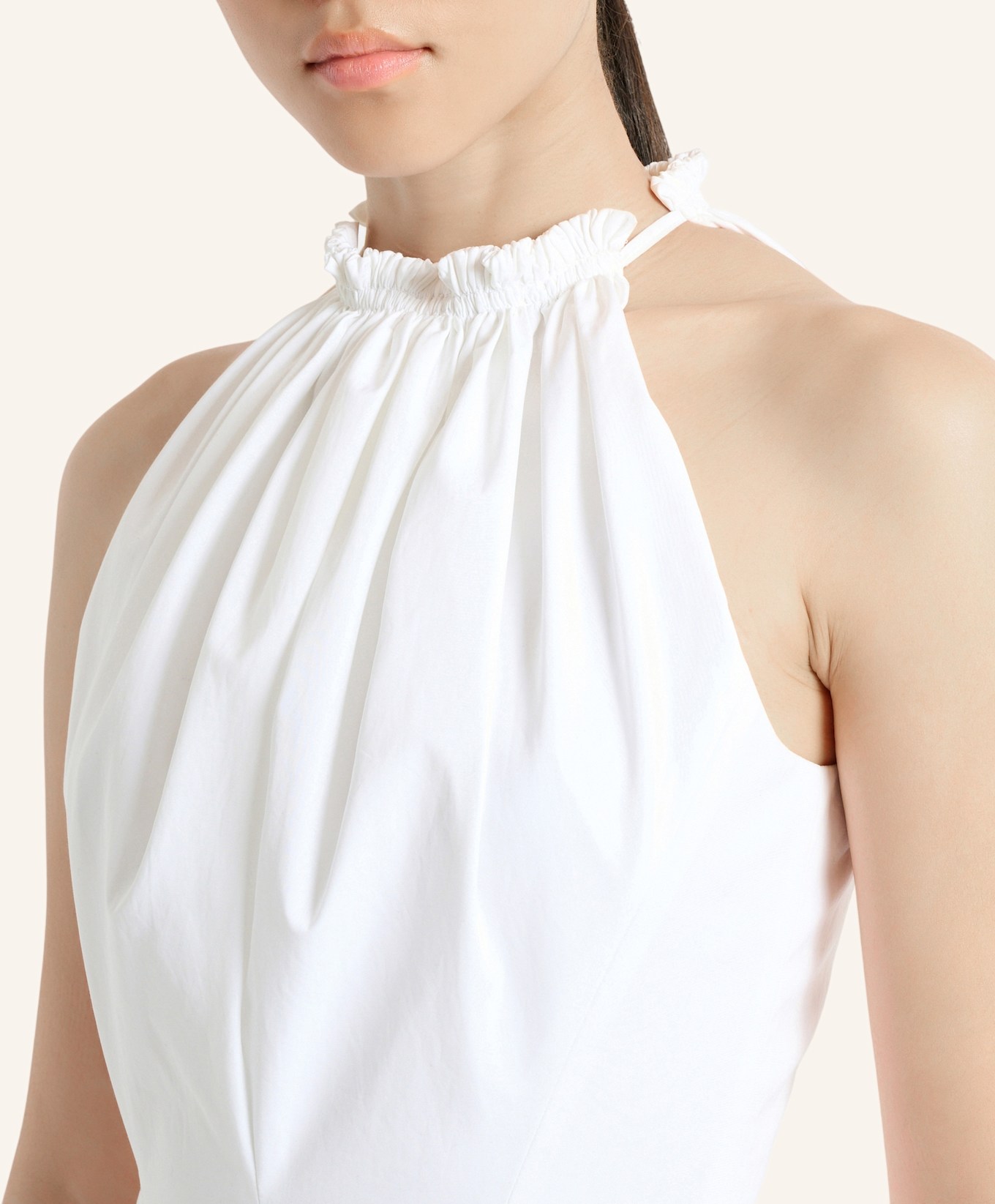BALMAIN Kleid aus Baumwollpopeline: WEISS