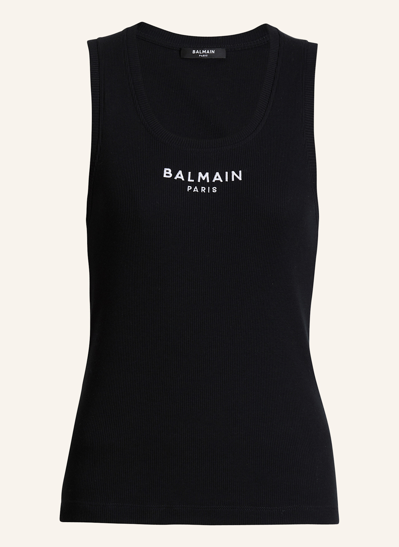 BALMAIN Tanktop mit Balmain Paris-Stickerei: SCHWARZ