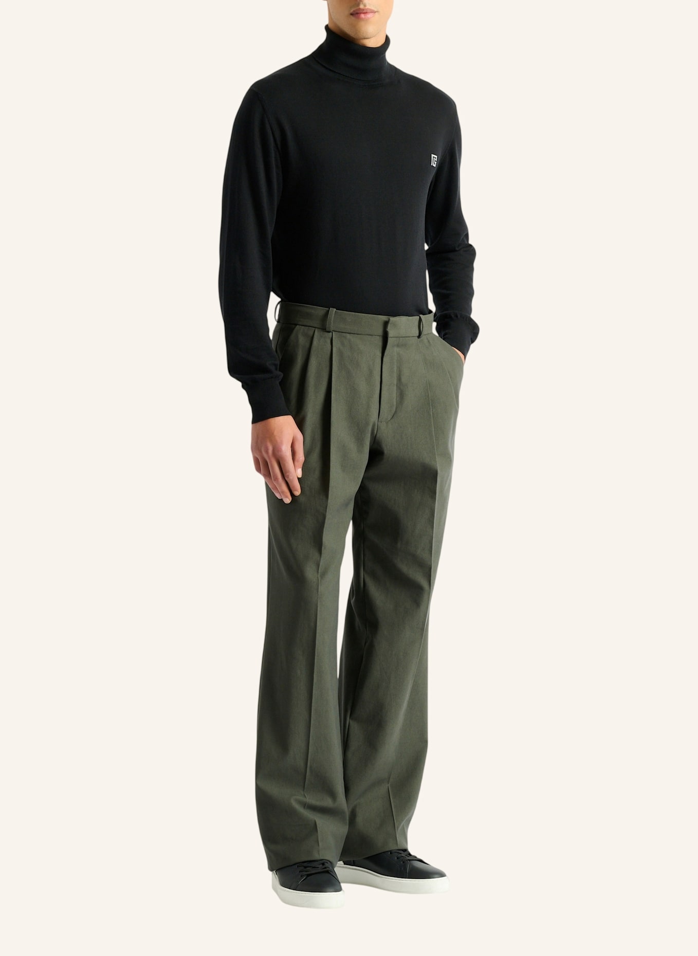 BALMAIN Hose aus Baumwolltwill: GRÜN