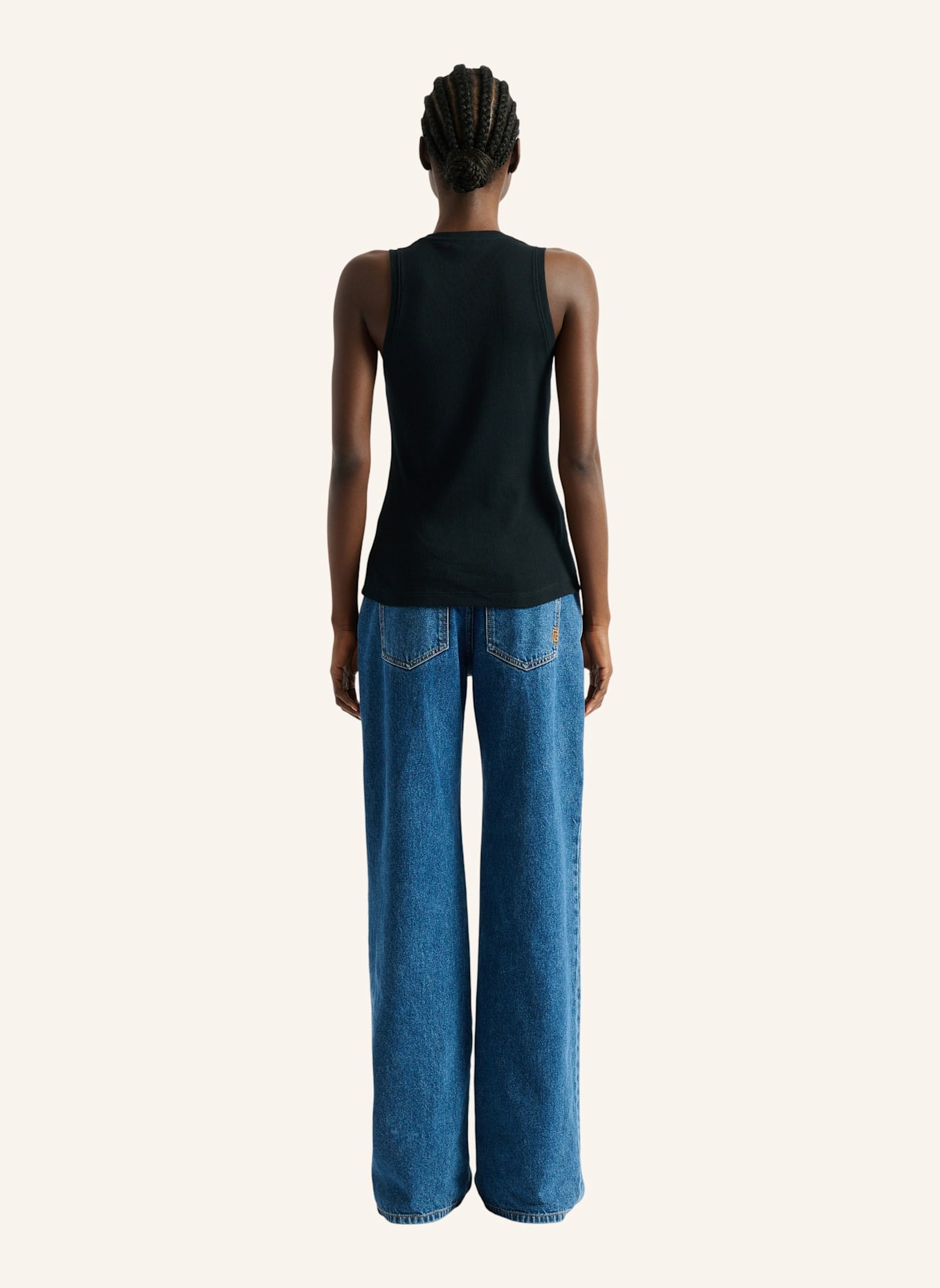 BALMAIN Tanktop mit Balmain Paris-Stickerei: SCHWARZ