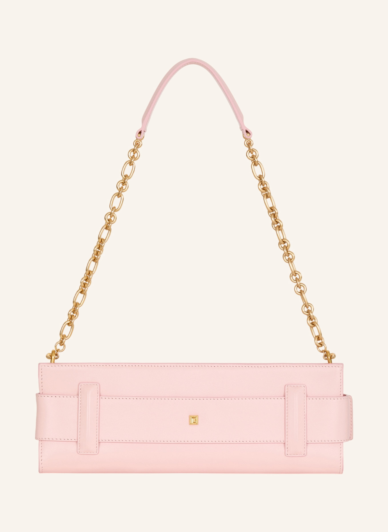 BALMAIN Anthem Clutch aus Glattleder: ROSA