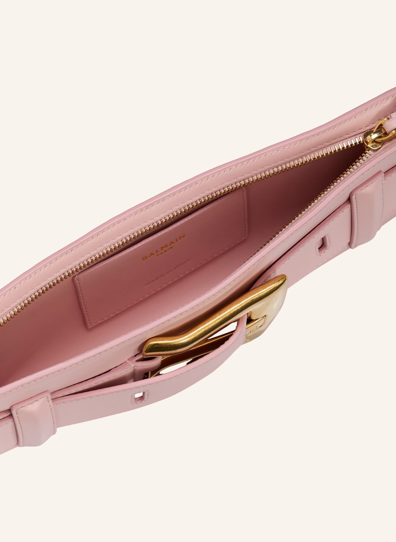 BALMAIN Anthem Clutch aus Glattleder: ROSA