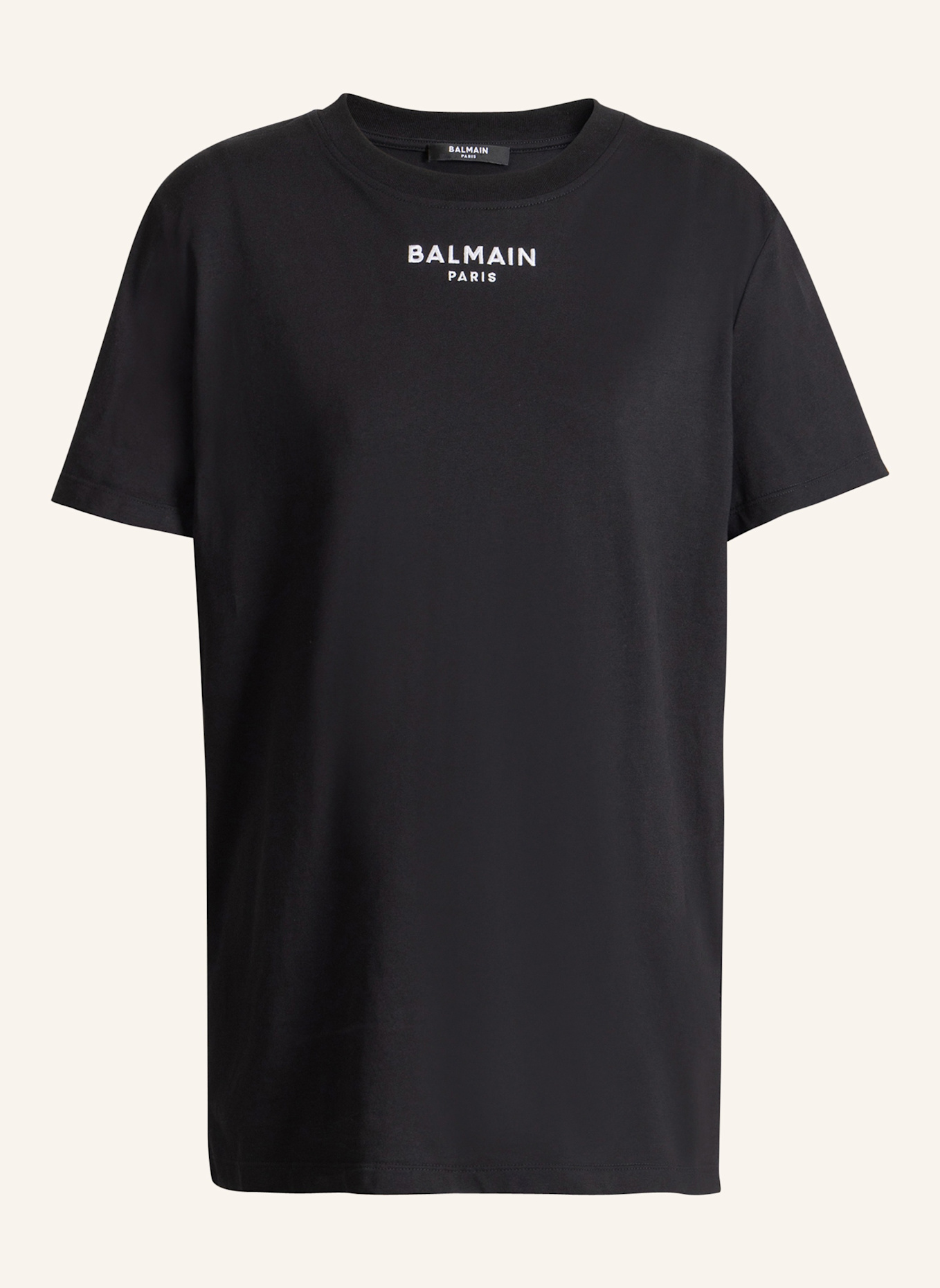 BALMAIN Besticktes Balmain Paris T-Shirt: SCHWARZ