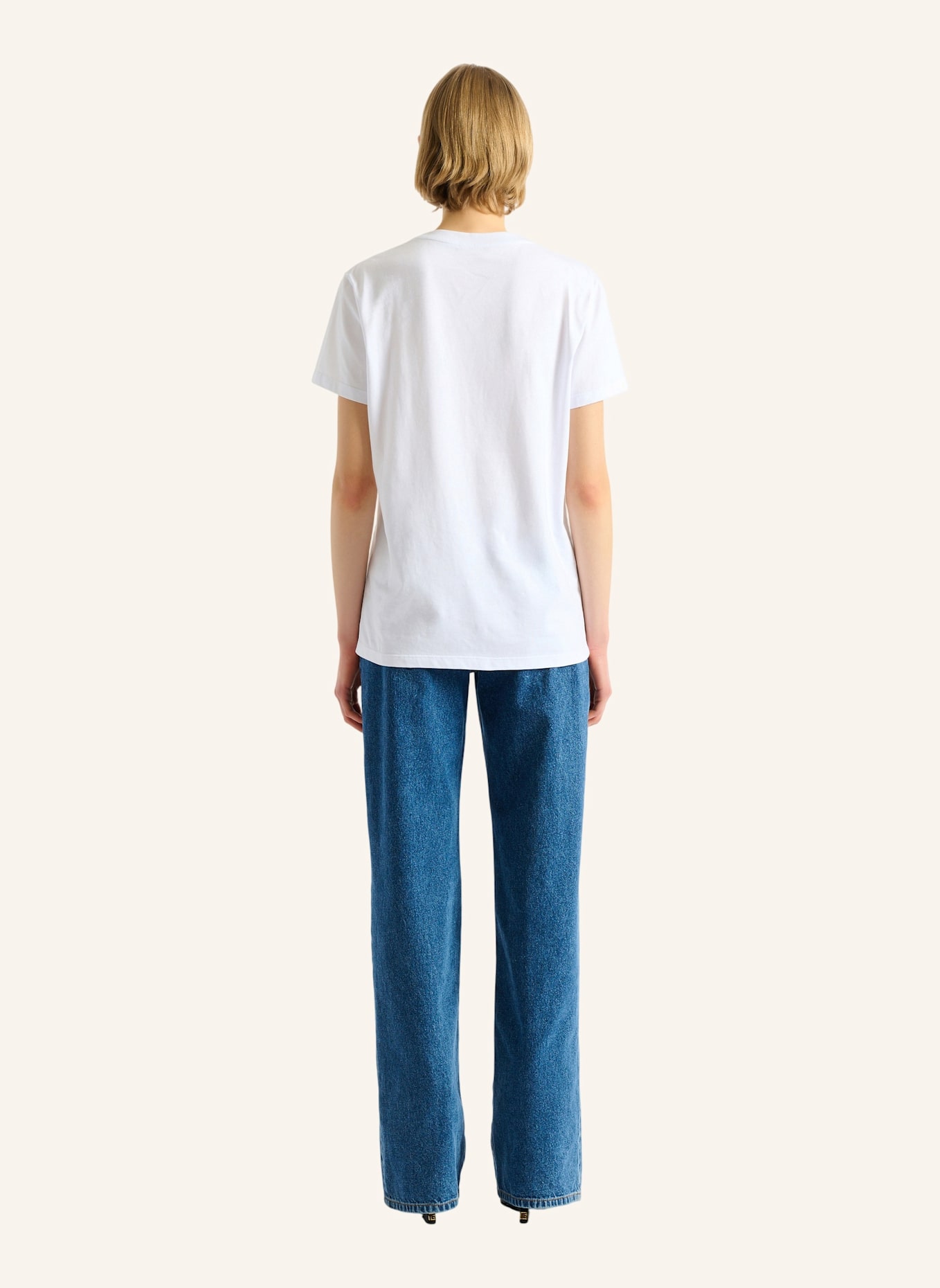 BALMAIN Besticktes Balmain Paris T-Shirt: WEISS