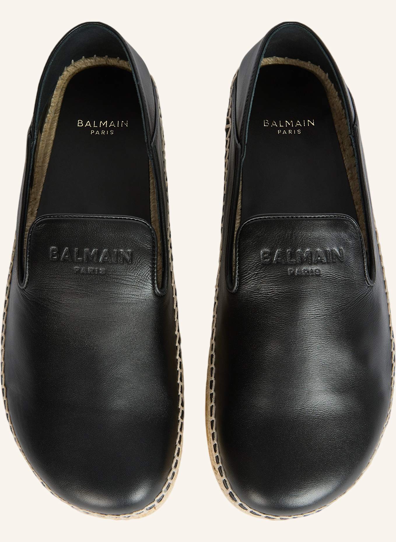 BALMAIN Espadrilles aus Glattleder: SCHWARZ