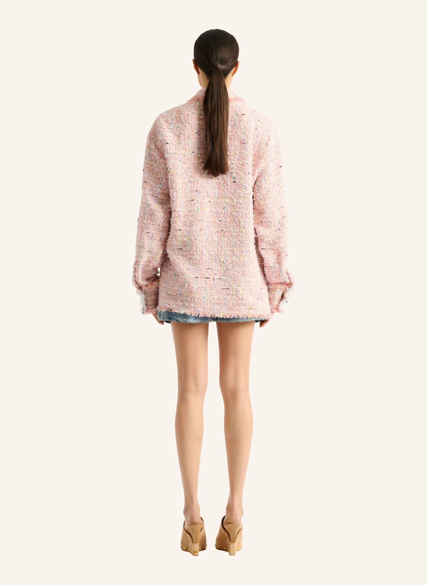 BALMAIN Tweed-Überhemd: ROSA