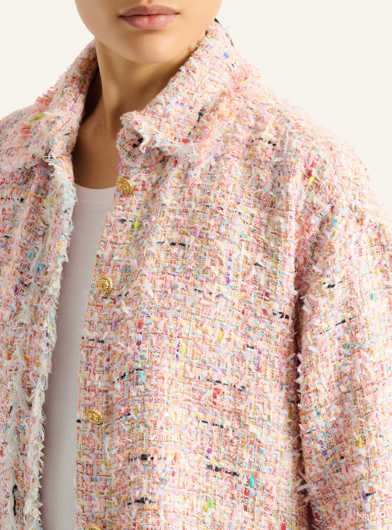 BALMAIN Tweed-Überhemd: ROSA