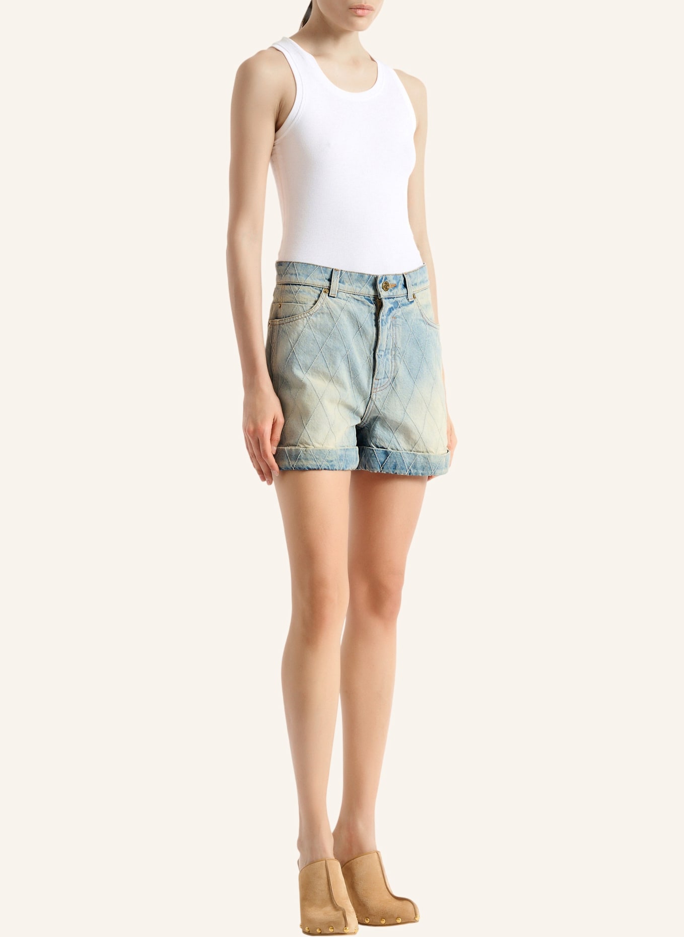 BALMAIN Jeansshorts mit Ziernähten: BLAU