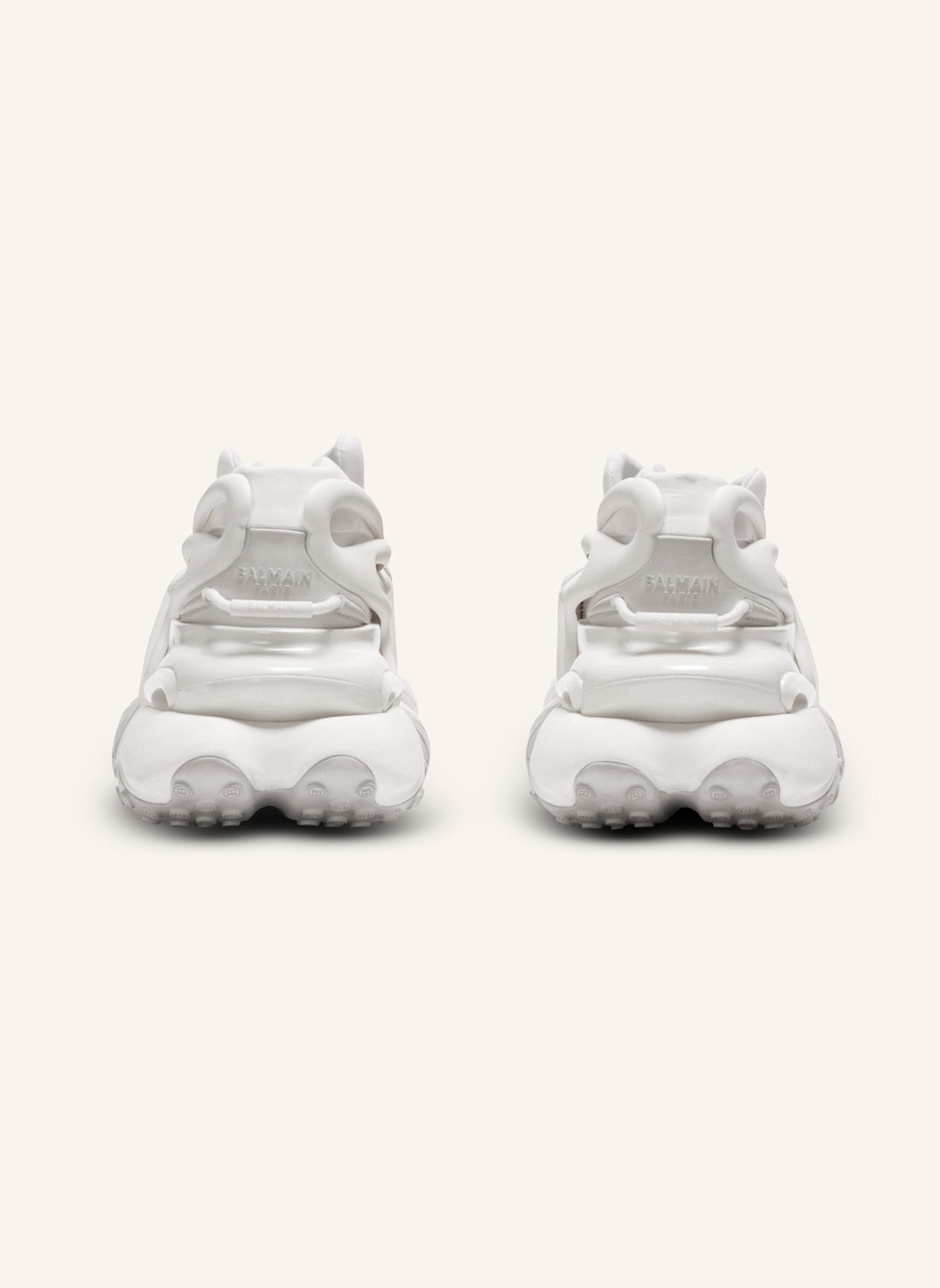 BALMAIN Unicorn Low-Top-Sneakers aus Neopren und Leder: WEISS