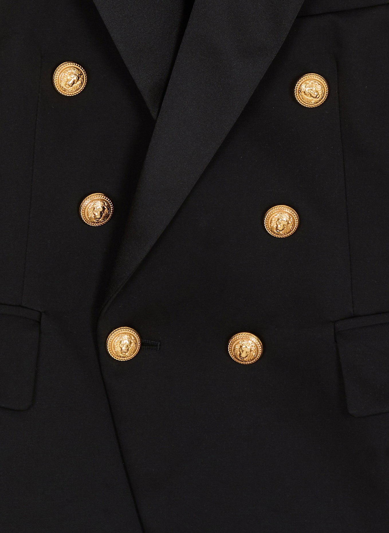 BALMAIN Blazer mit überlappender Knopfleiste: SCHWARZ
