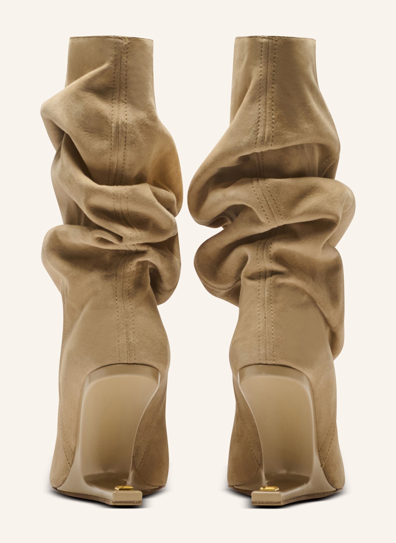 BALMAIN „No Wedge“-Stiefeletten aus Wildleder: KHAKI