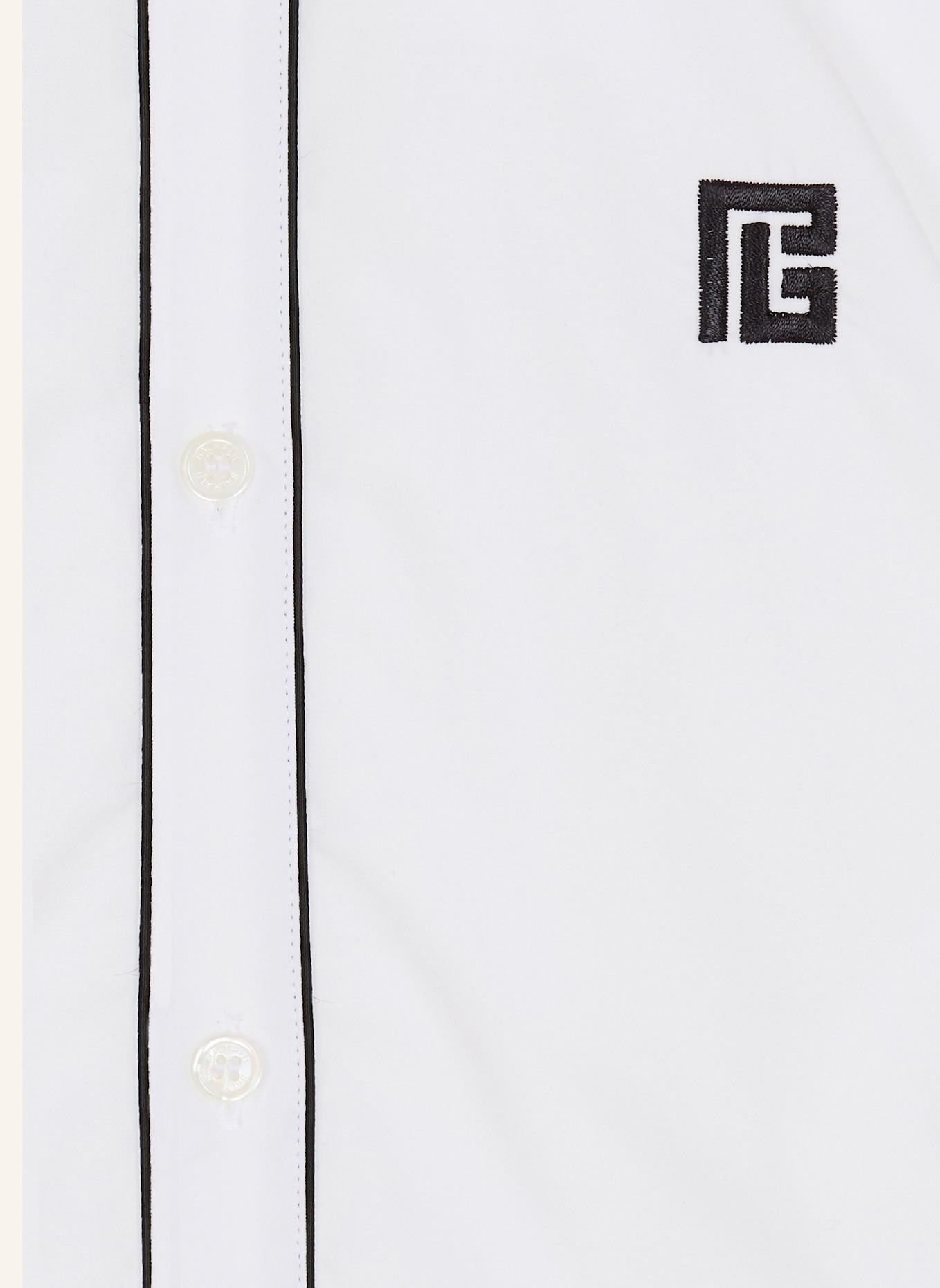 BALMAIN Hemd mit PB-Logo: WEISS