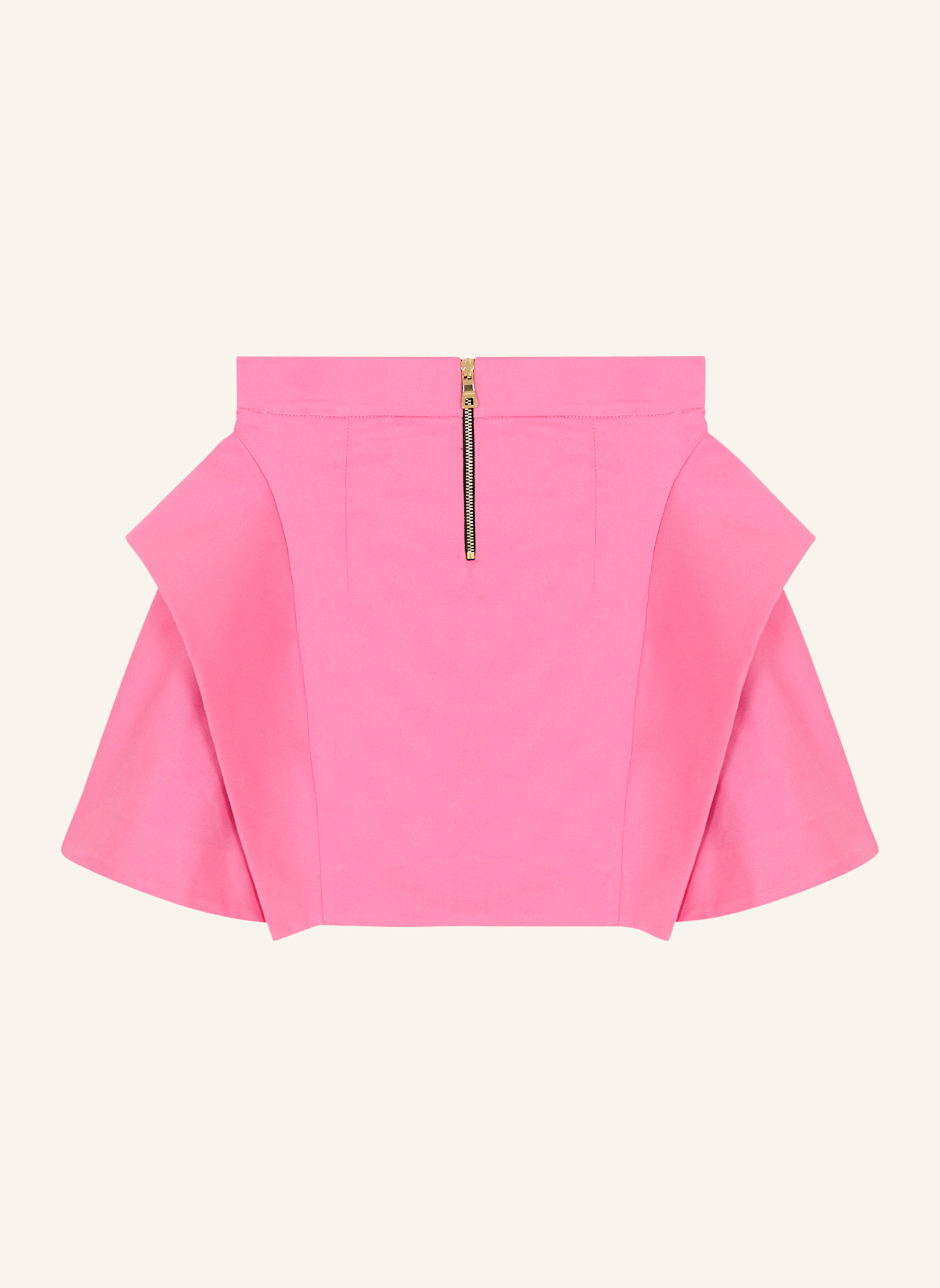 BALMAIN Einfarbiger ausgestellter Rock: ROSA