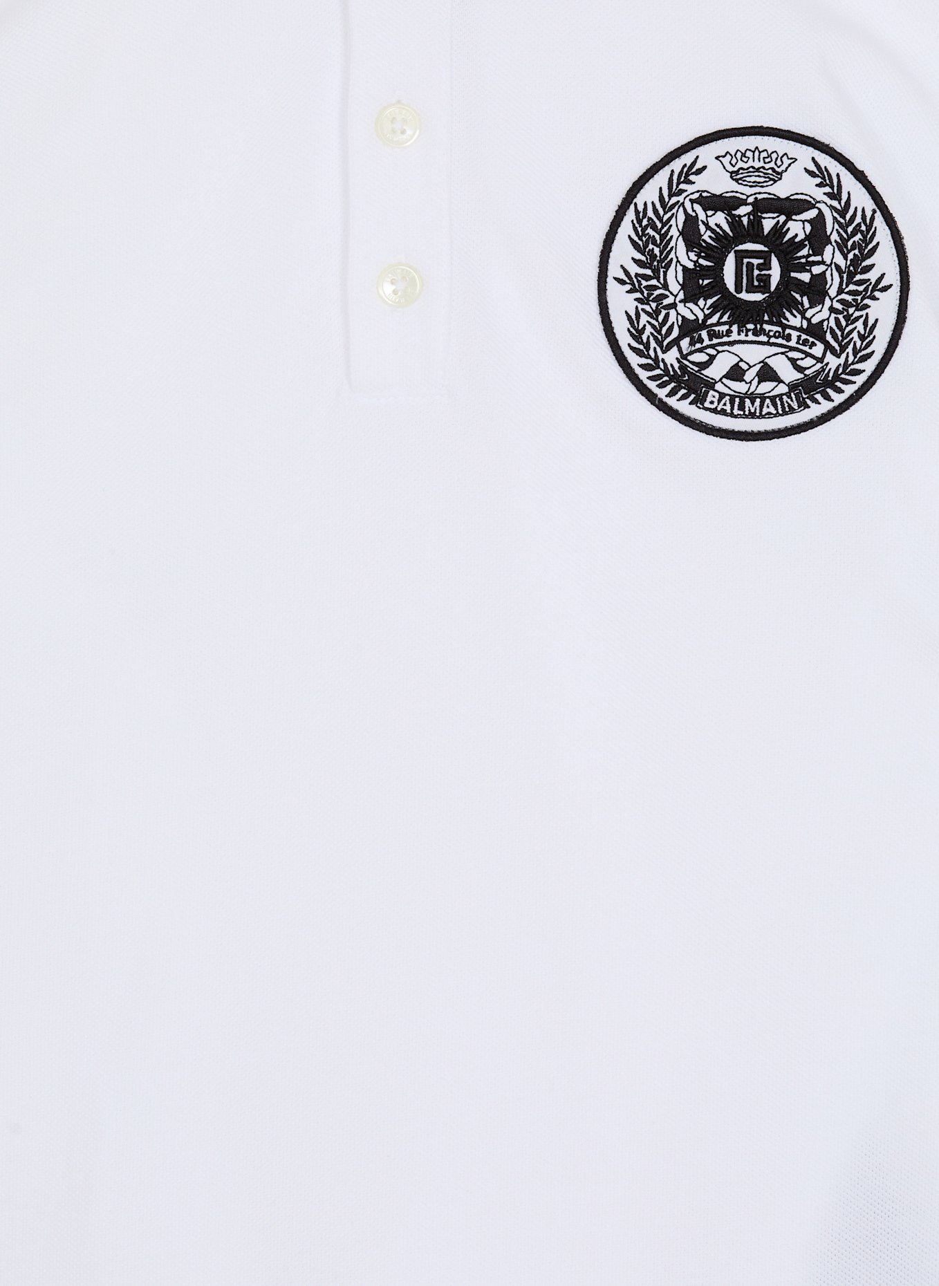 BALMAIN Poloshirt mit Écusson-Print: WEISS
