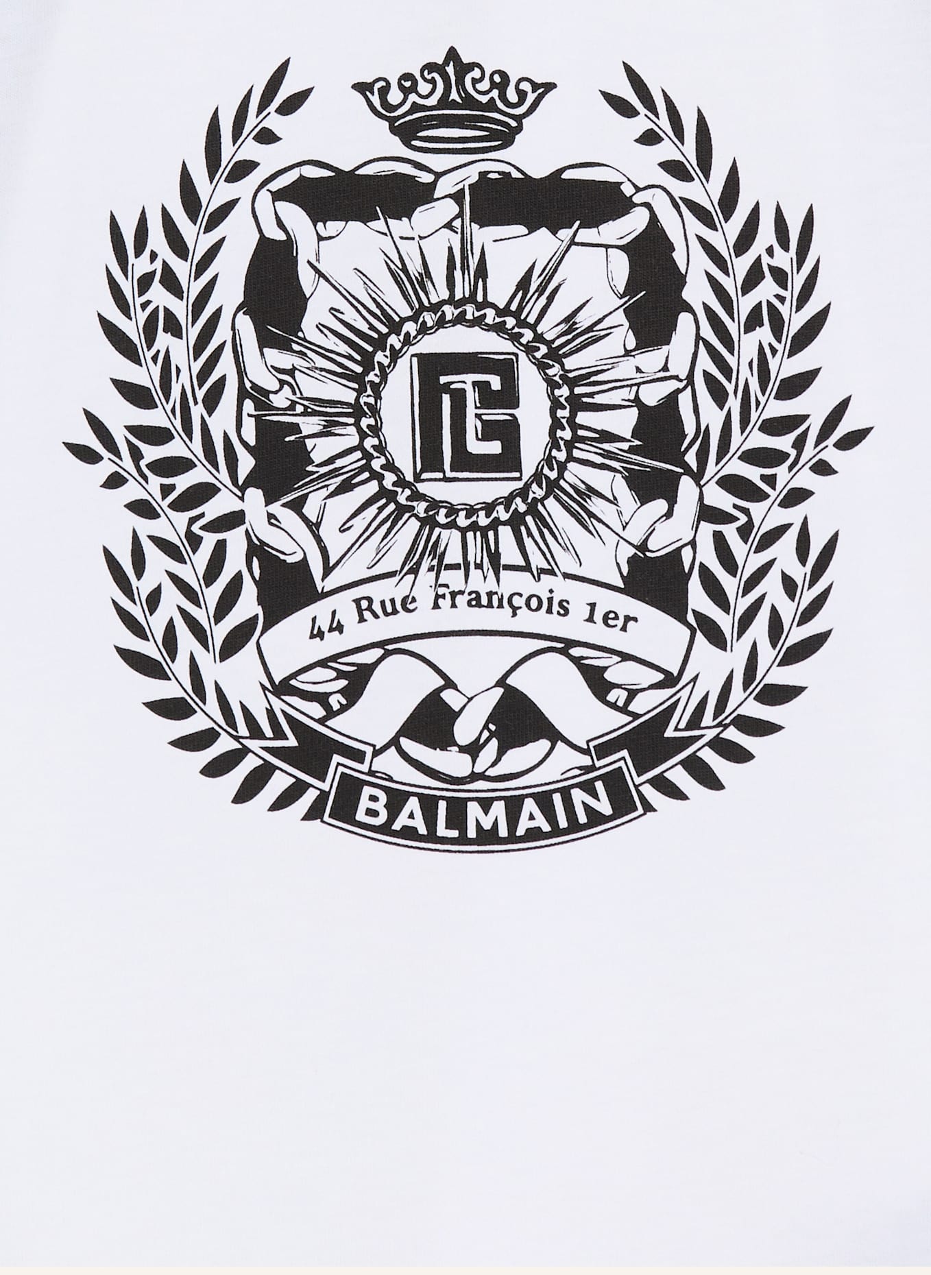 BALMAIN T-Shirt mit Écusson-Print: WEISS
