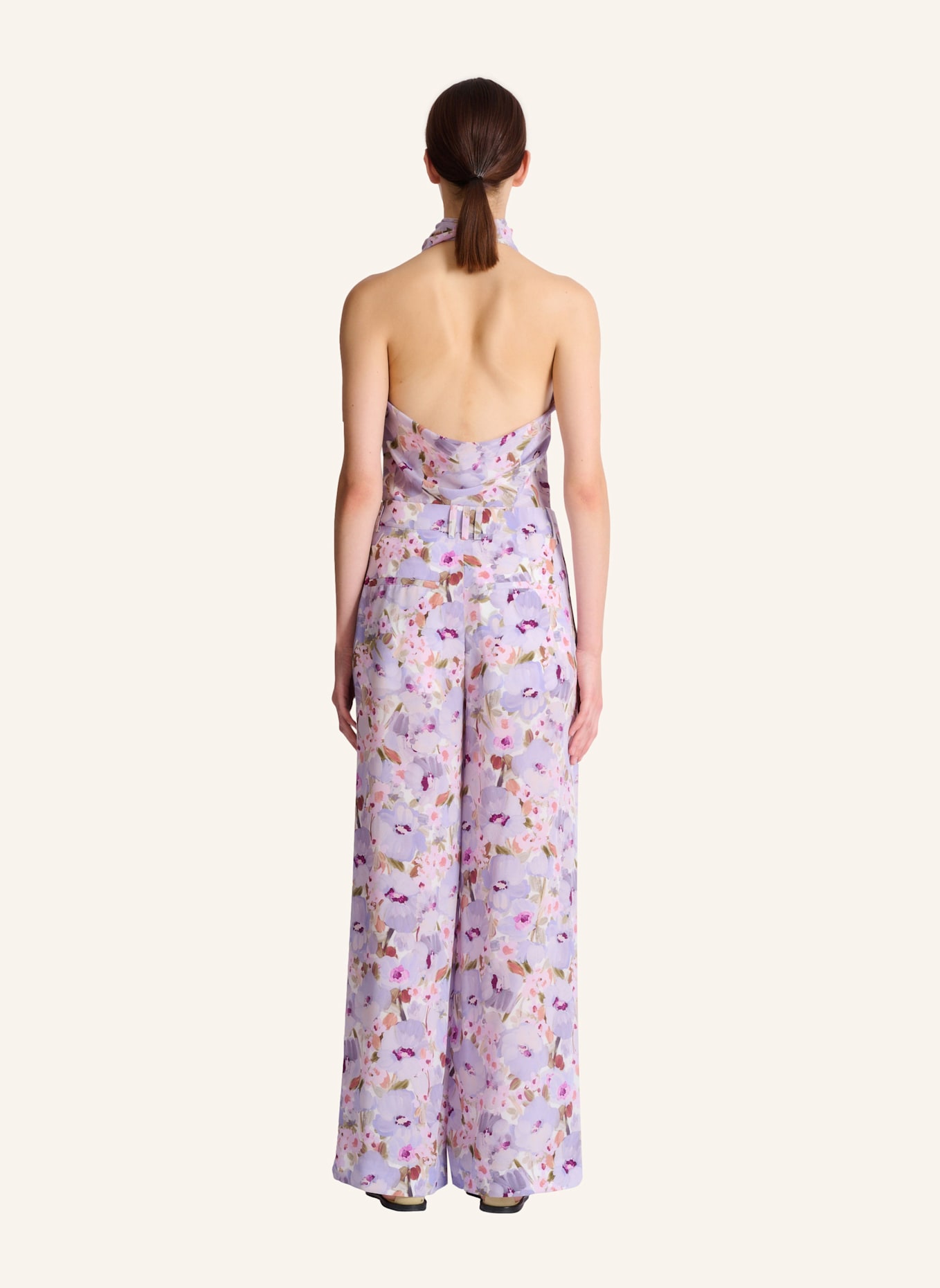 BALMAIN Hose mit Poppi-Flower-Print: NUDE