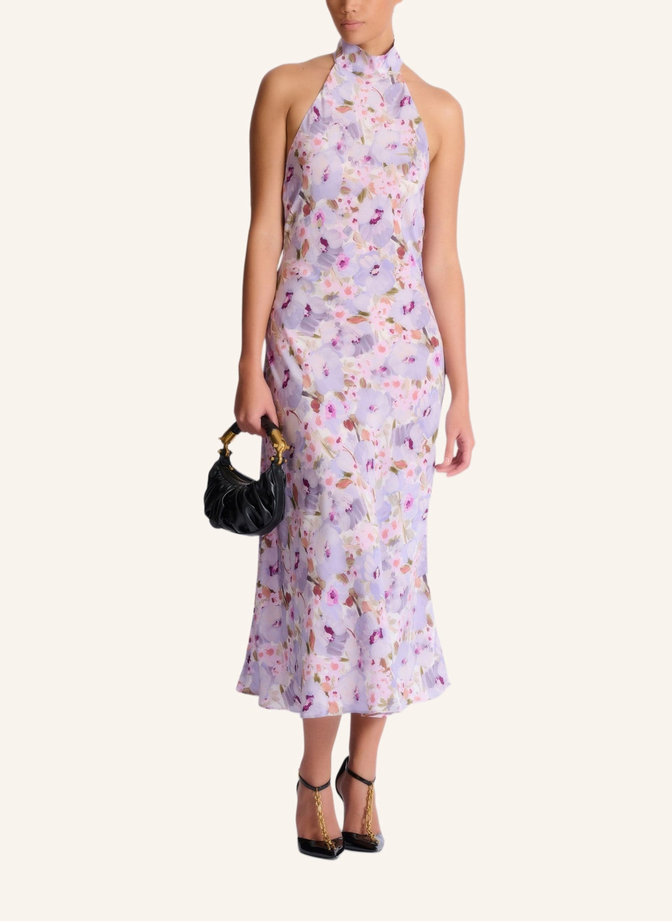 BALMAIN Kleid mit Poppi-Flower-Print: NUDE