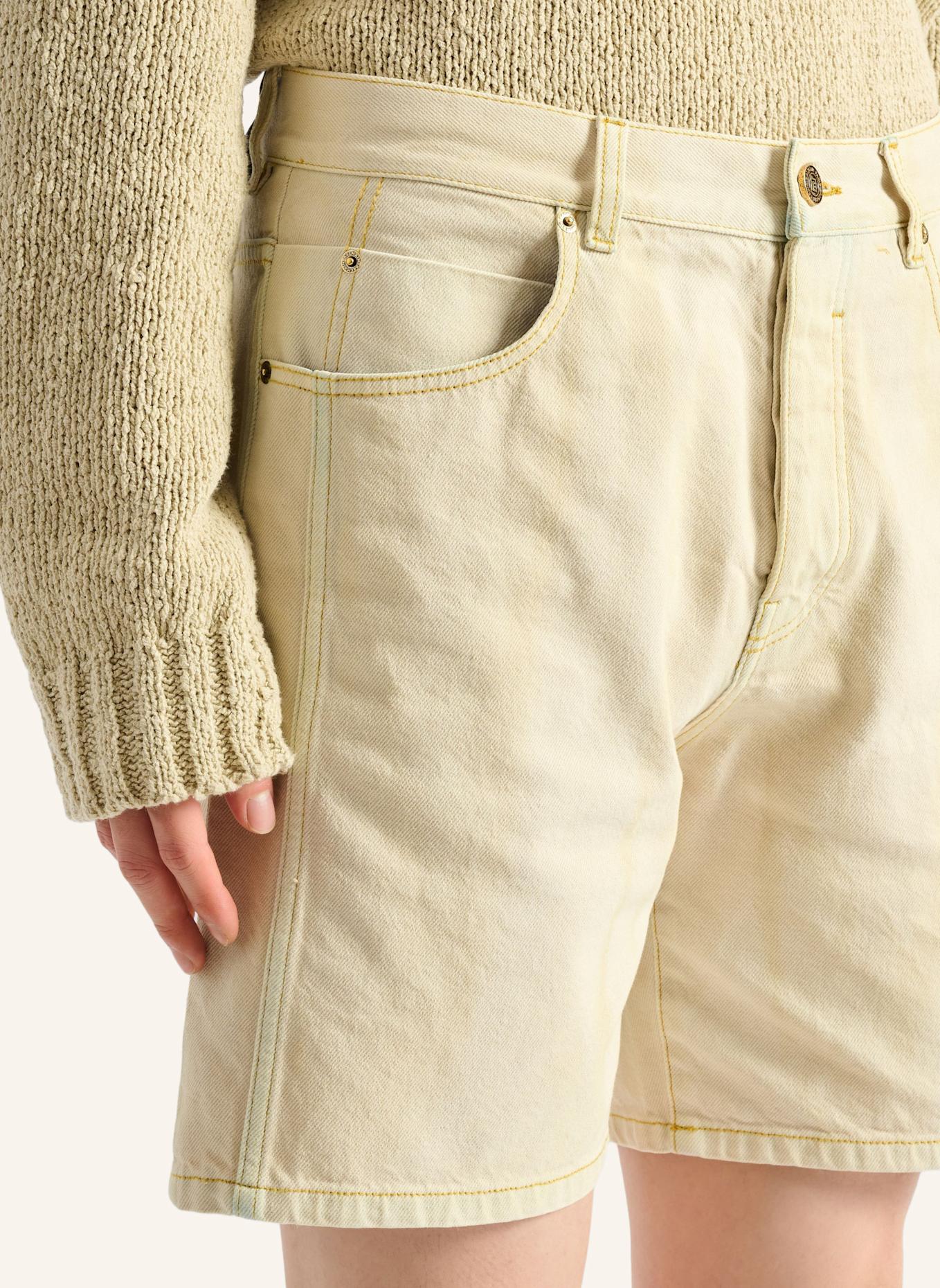 BALMAIN Bermuda aus verwaschenem Denim: KHAKI