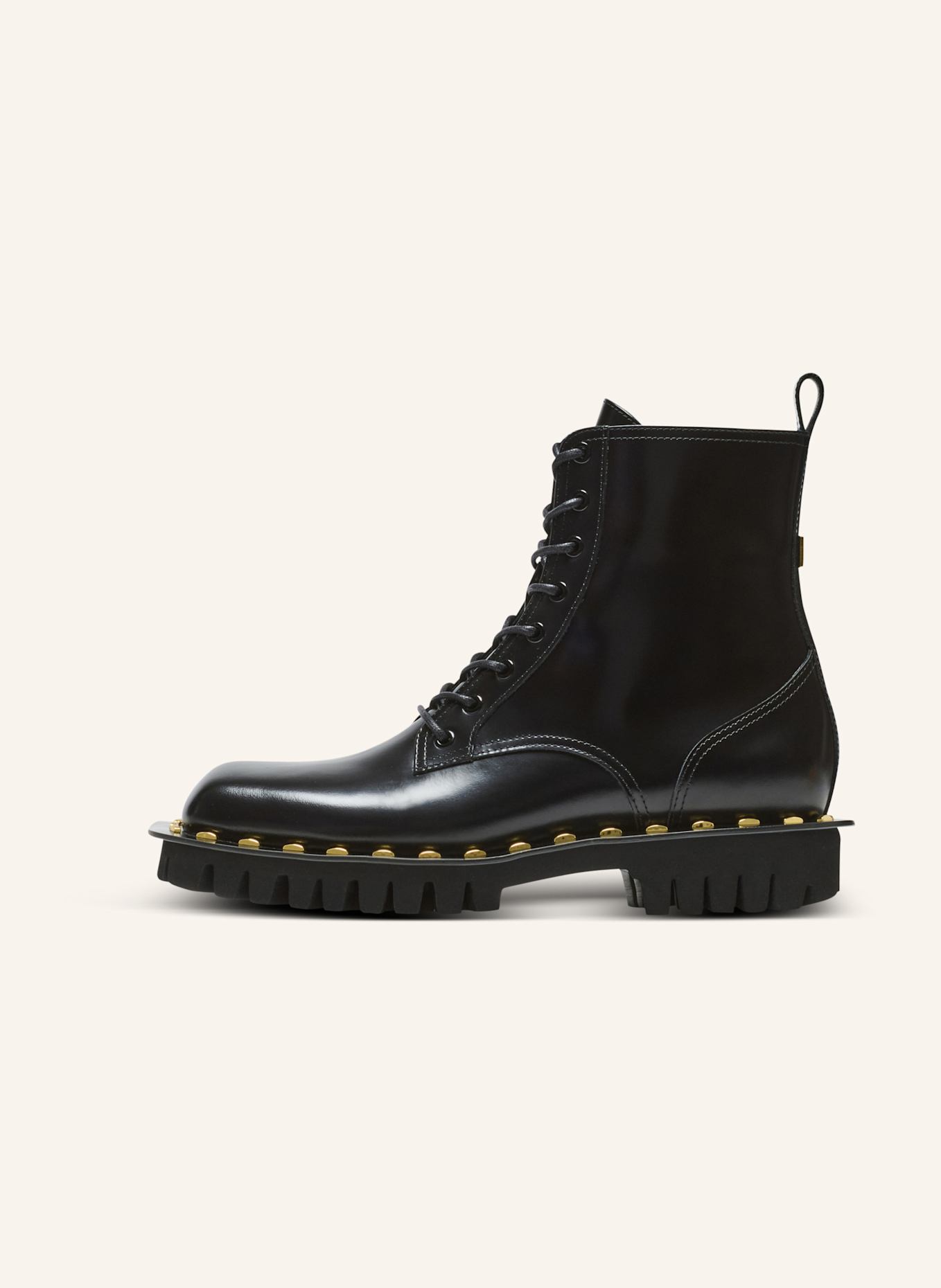 BALMAIN Rangerstiefel aus Lackleder: SCHWARZ