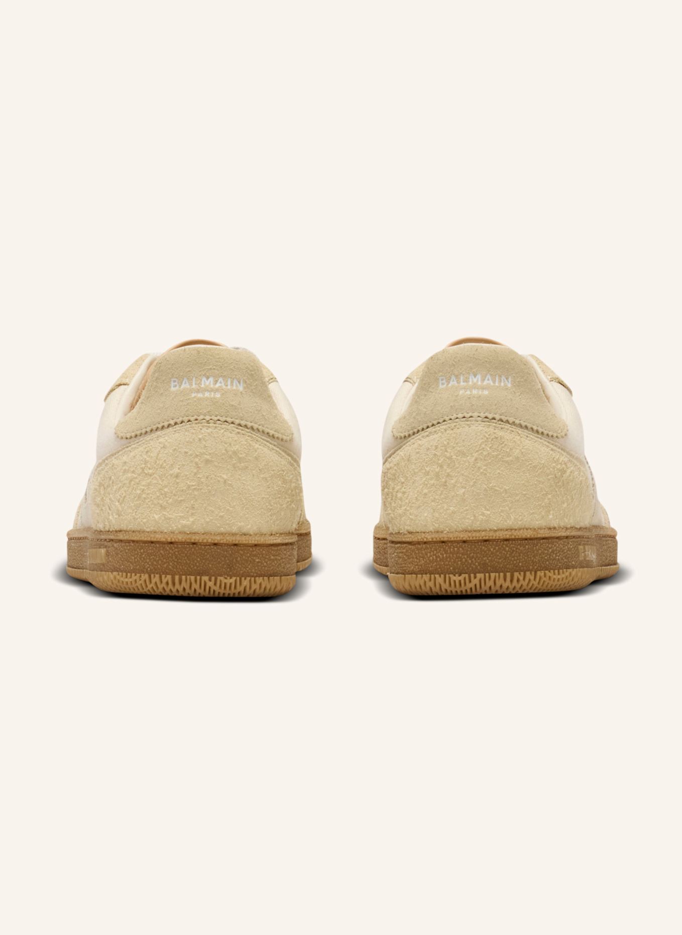BALMAIN Sneakers Balmain Swan aus Wildleder im Used-Look, Wildleder und Canvas: KHAKI