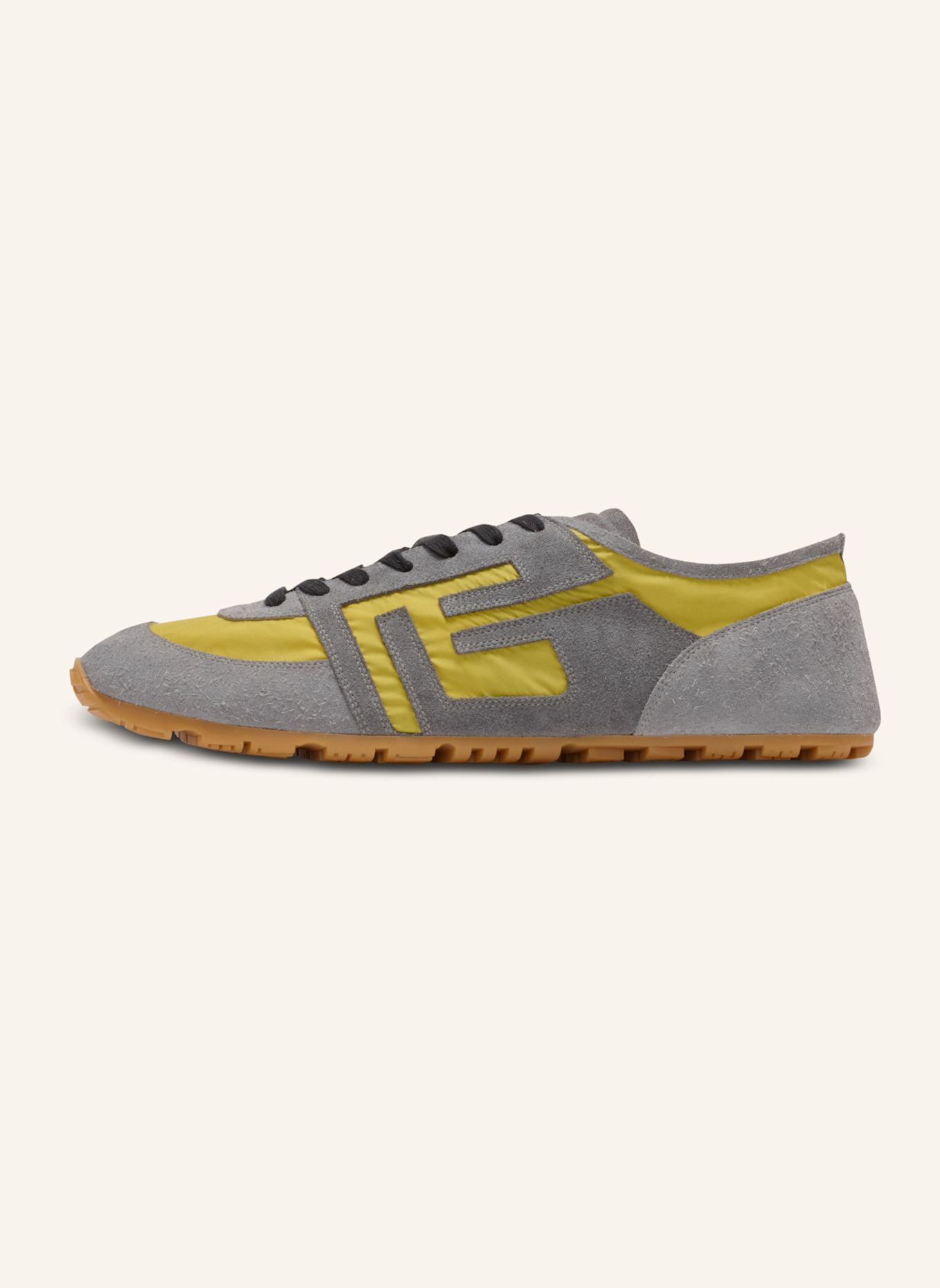 BALMAIN Sneakers Racer 45 aus Wildleder und Nylon: GELB