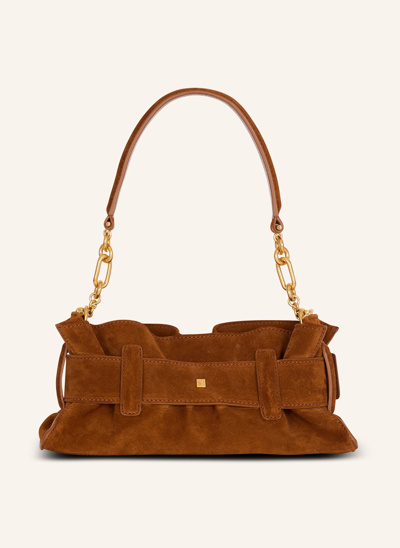 BALMAIN Mini-Tasche Anthem aus Wildleder: BRAUN