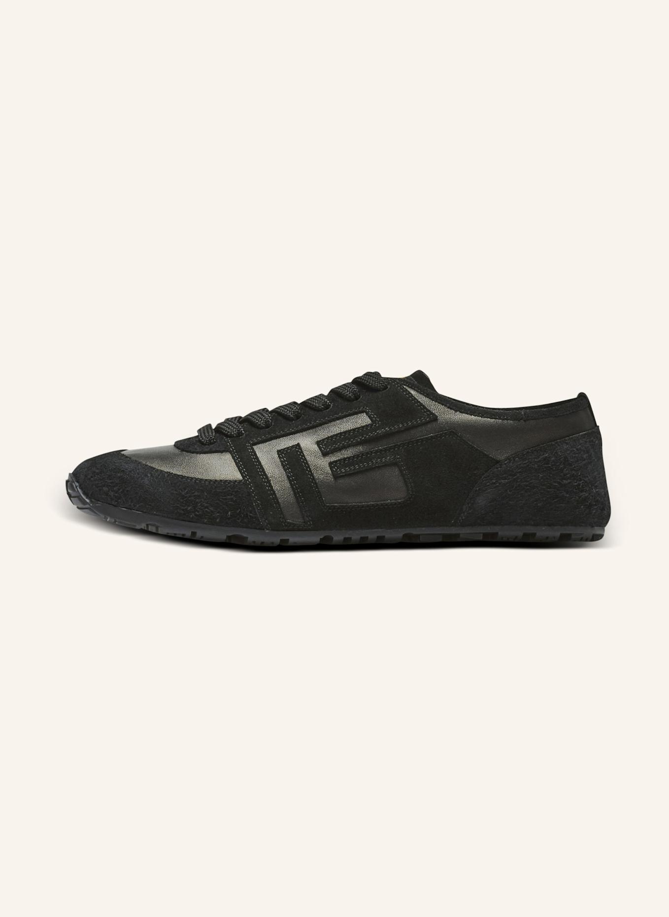 BALMAIN Sneakers Racer 45 aus Wildleder und Lammleder: SCHWARZ