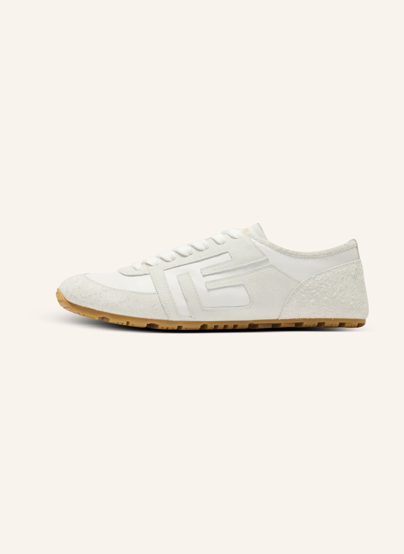 BALMAIN Sneakers Racer 45 aus Wildleder und Lammleder: WEISS