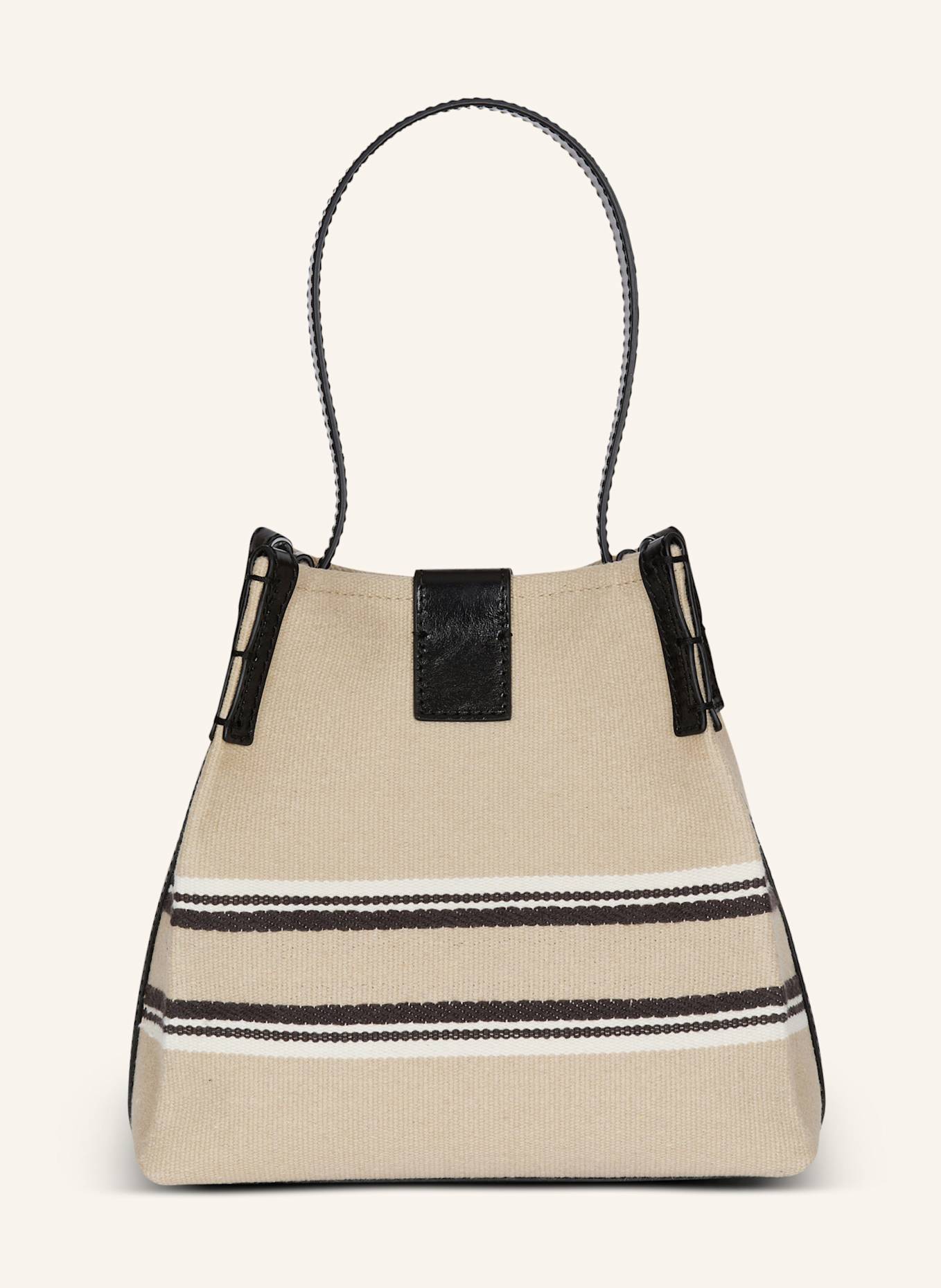 BALMAIN Beuteltasche Release aus Canvas und Kalbsleder: KHAKI