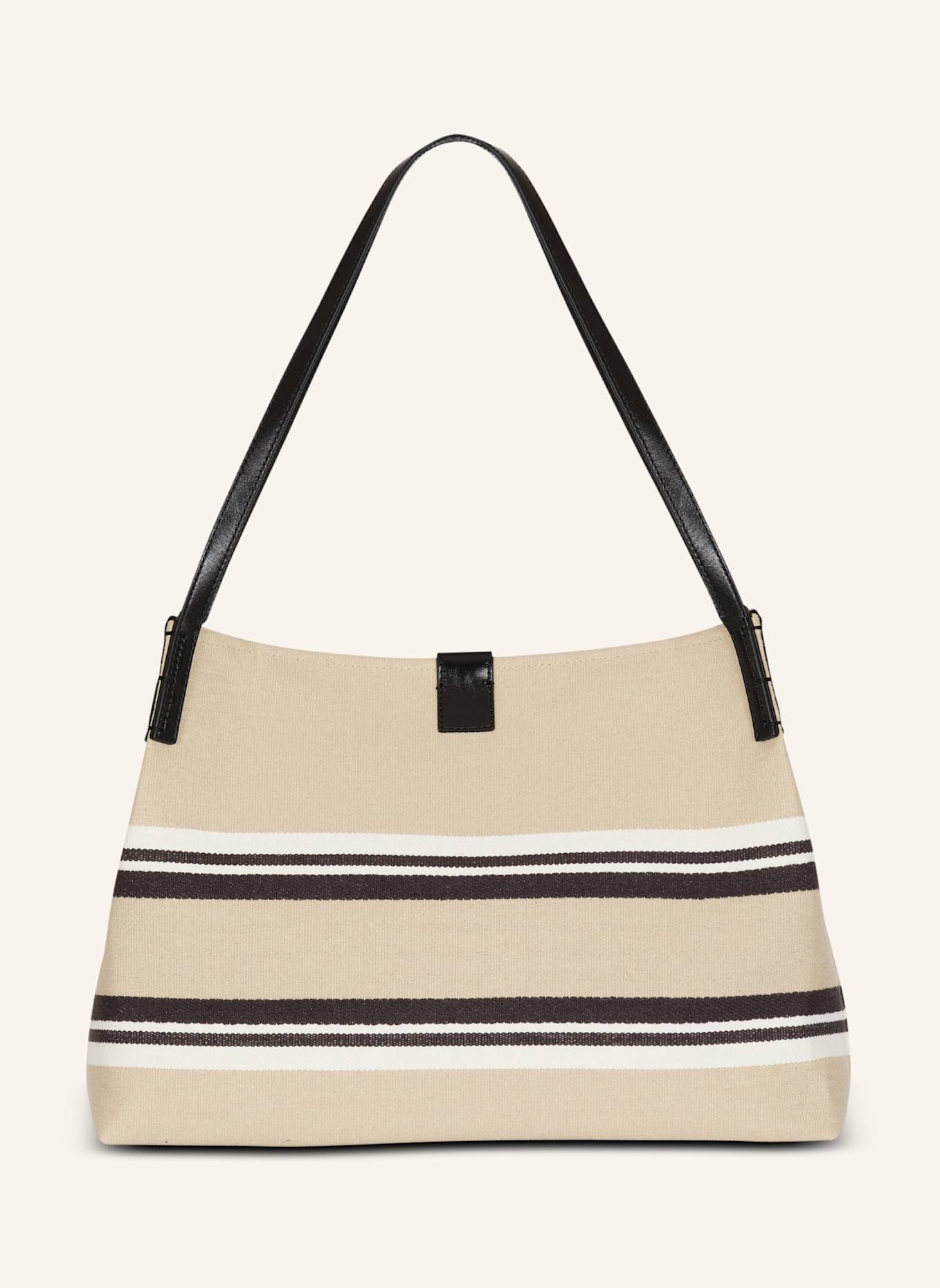 BALMAIN Mittelgroßer Shopper Release aus Canvas und Kalbsleder: KHAKI
