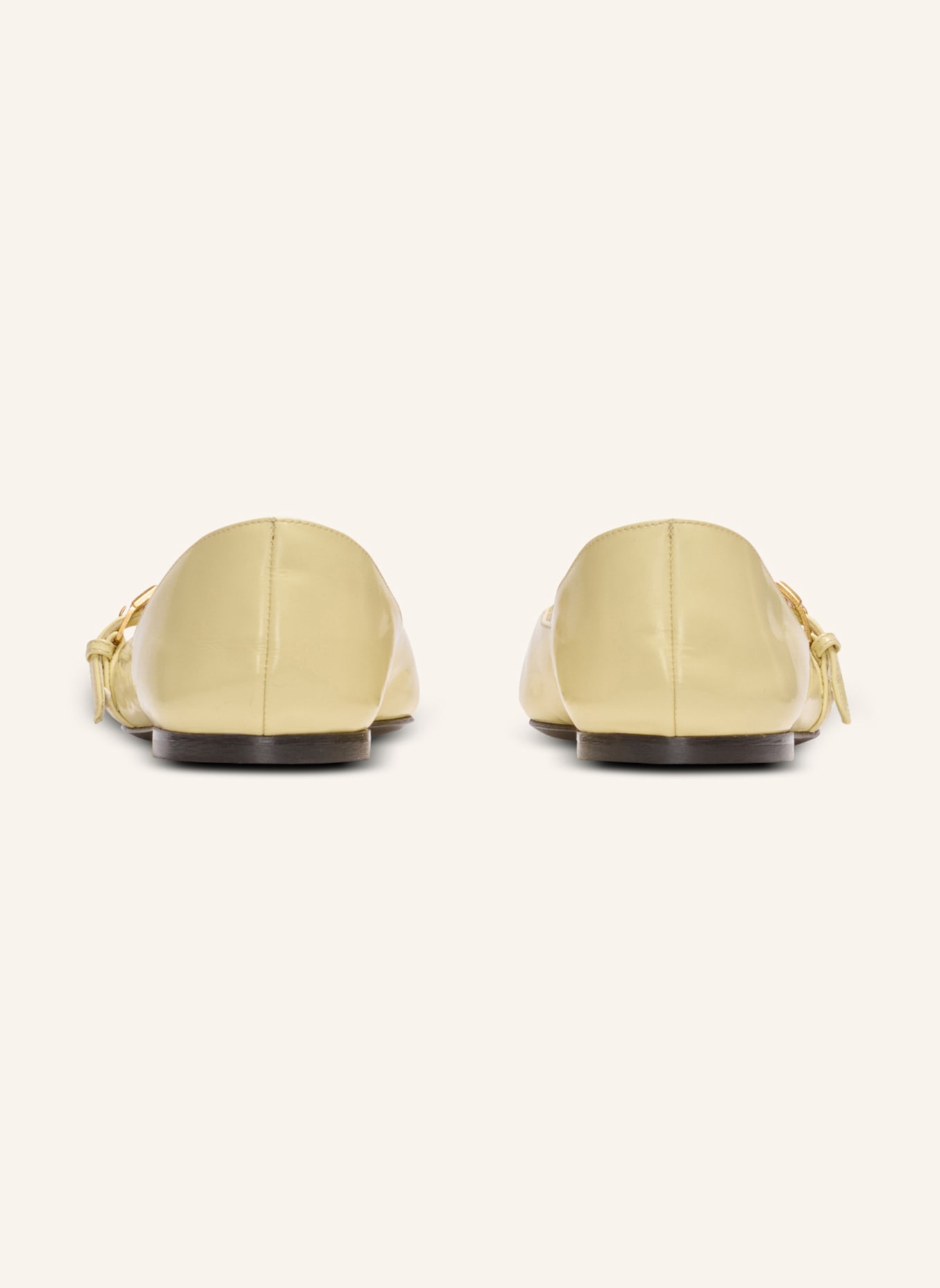 BALMAIN Ballerinas Sync aus glänzendem Lammleder: GELB