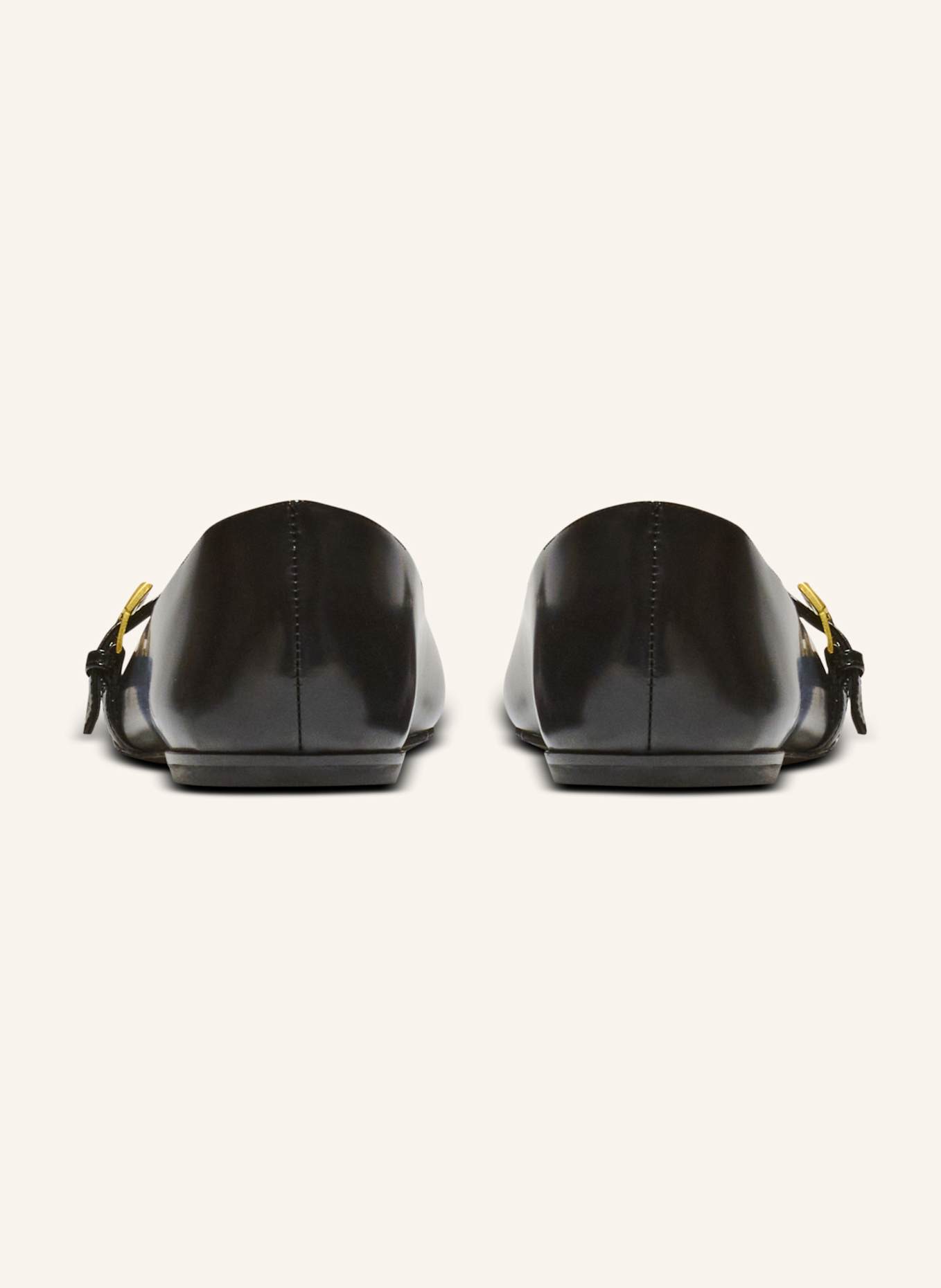 BALMAIN Ballerinas Sync aus glänzendem Lammleder: SCHWARZ