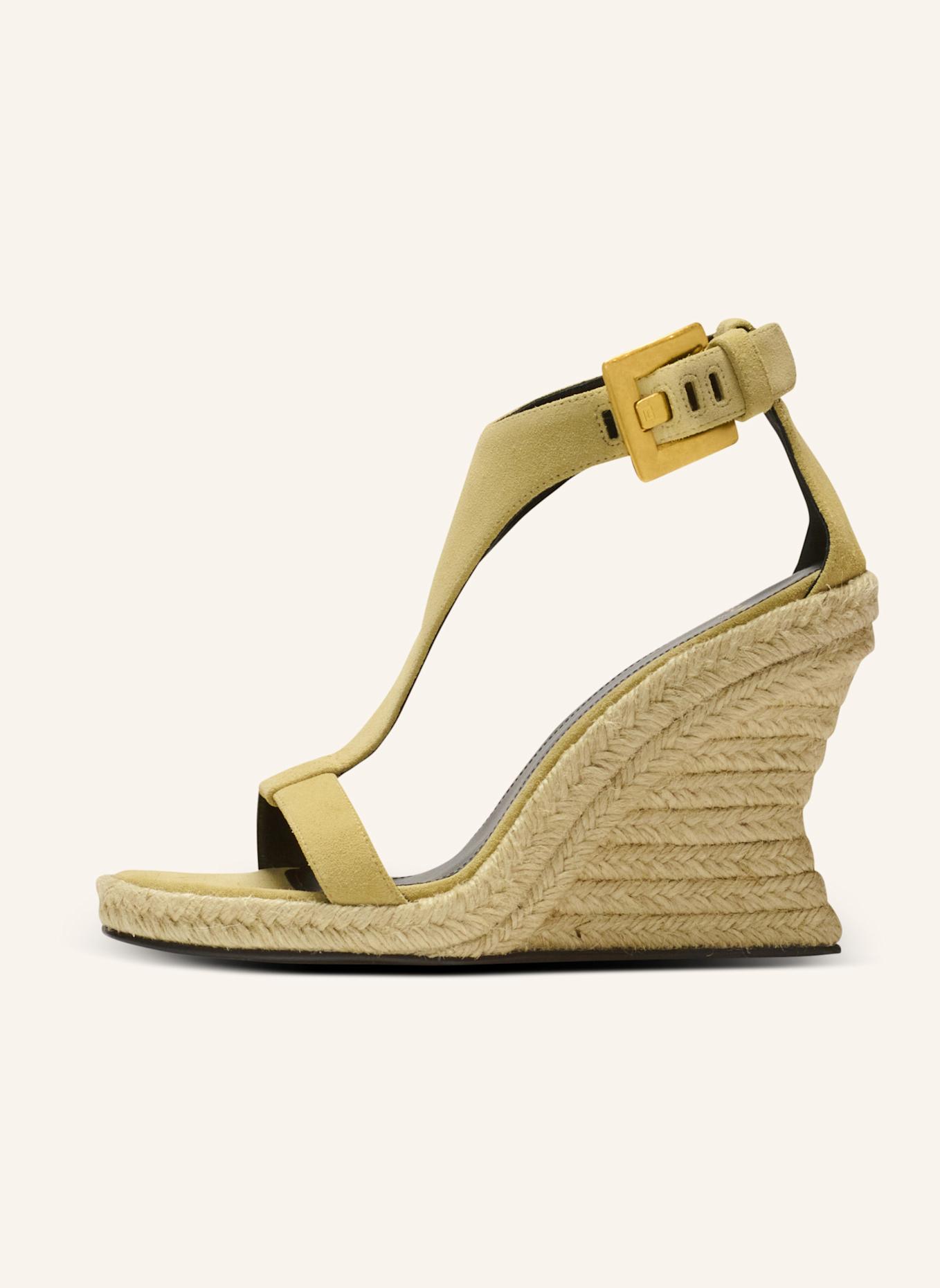 BALMAIN Espadrilles Anthem mit Keilabsatz aus Wildleder: KHAKI
