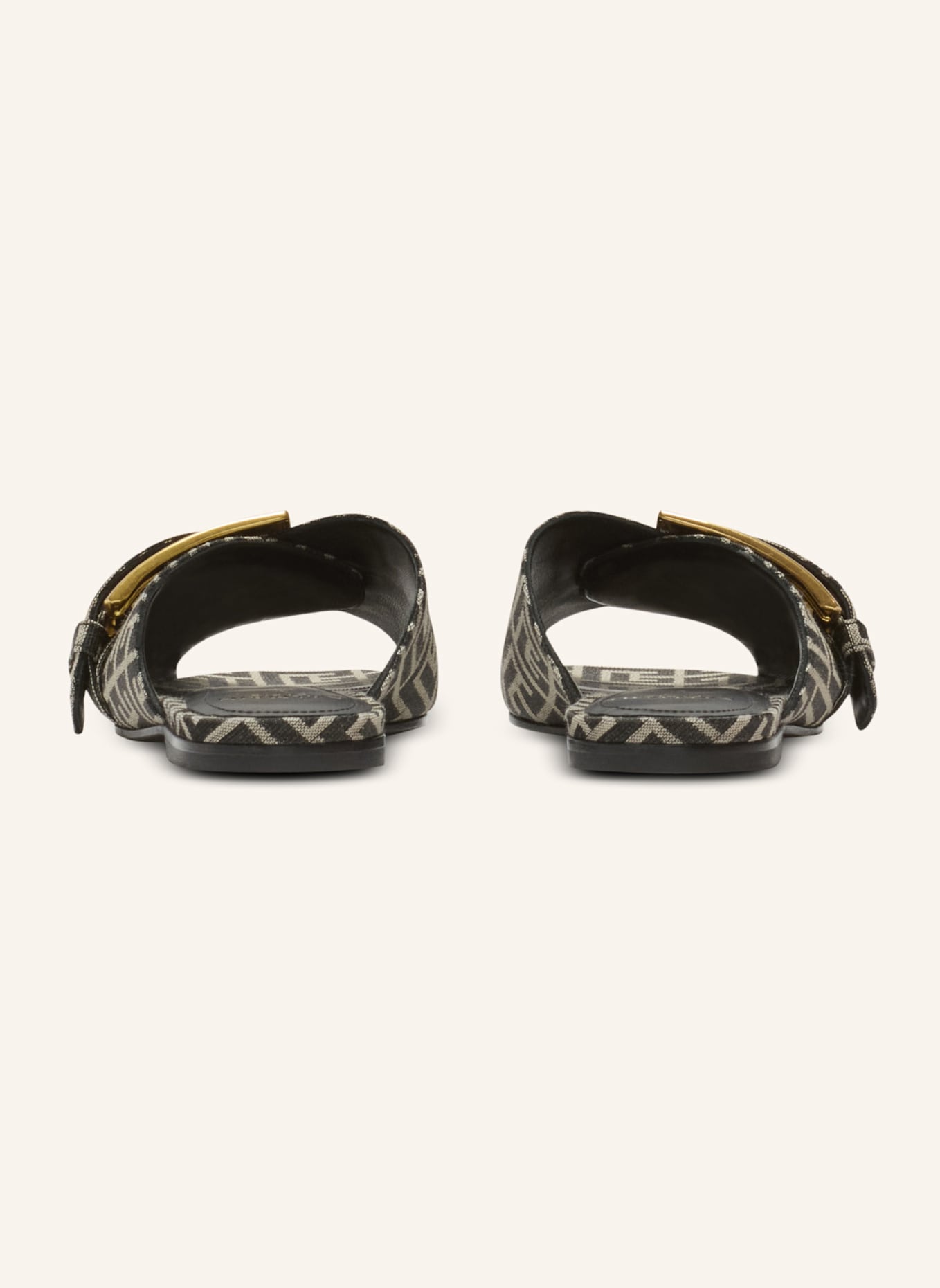 BALMAIN Flache Sandalen Anthem aus Monogramm-Jacquard: SCHWARZ
