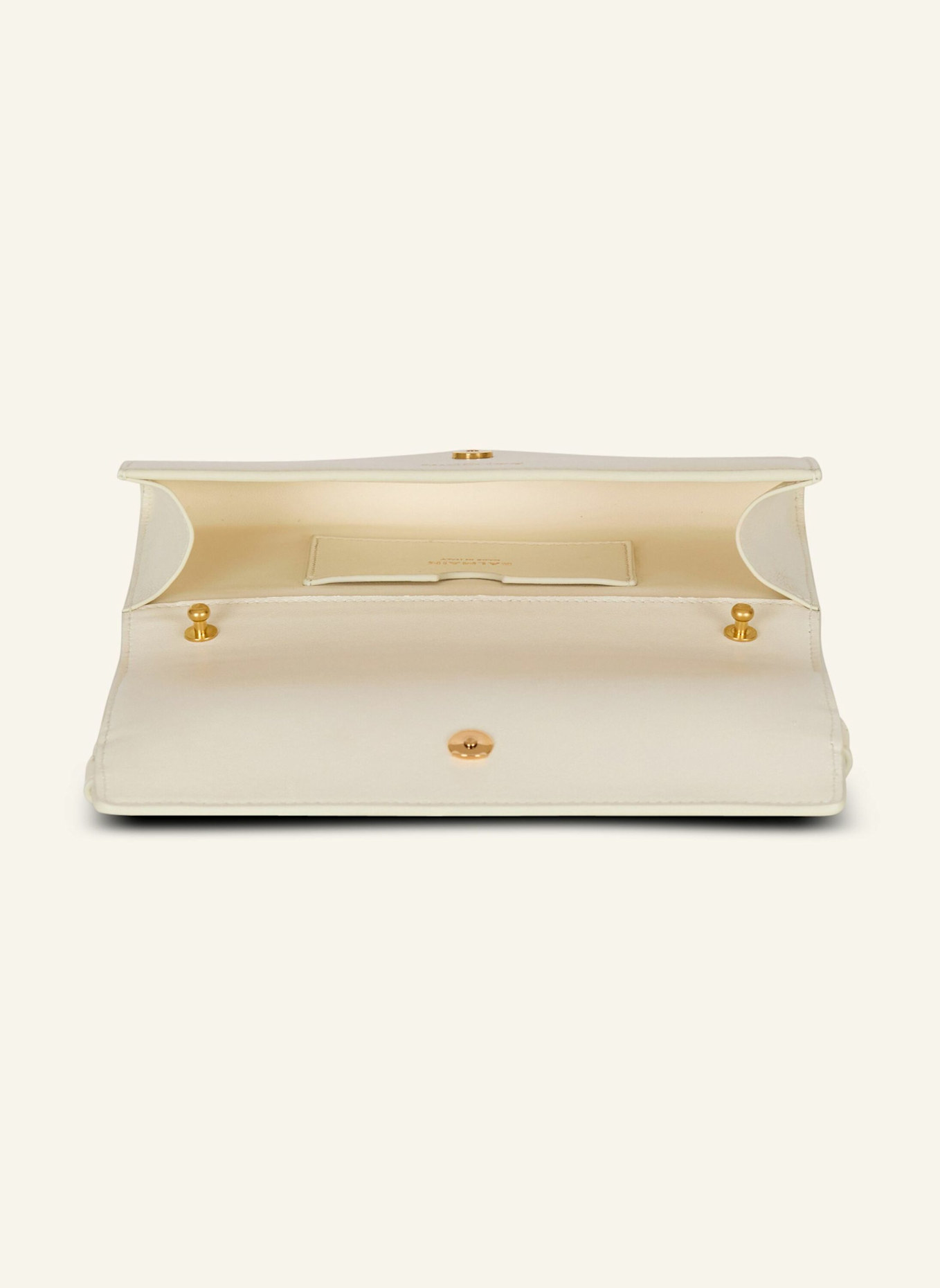 BALMAIN Shuffle Brieftasche aus geknittertem Leder mit Kette: KHAKI