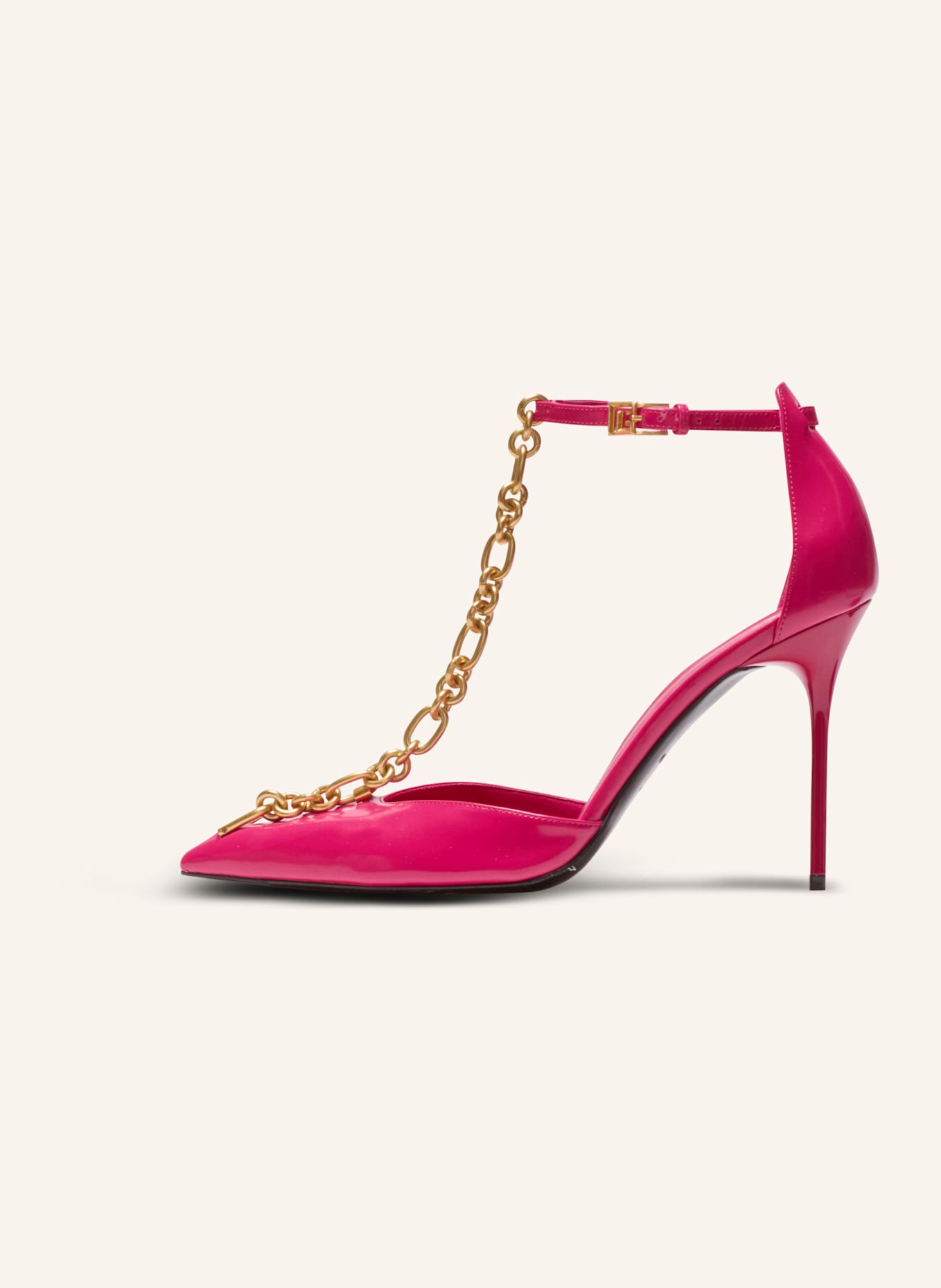BALMAIN Pumps Sync aus glänzendem Lammleder: ROSA