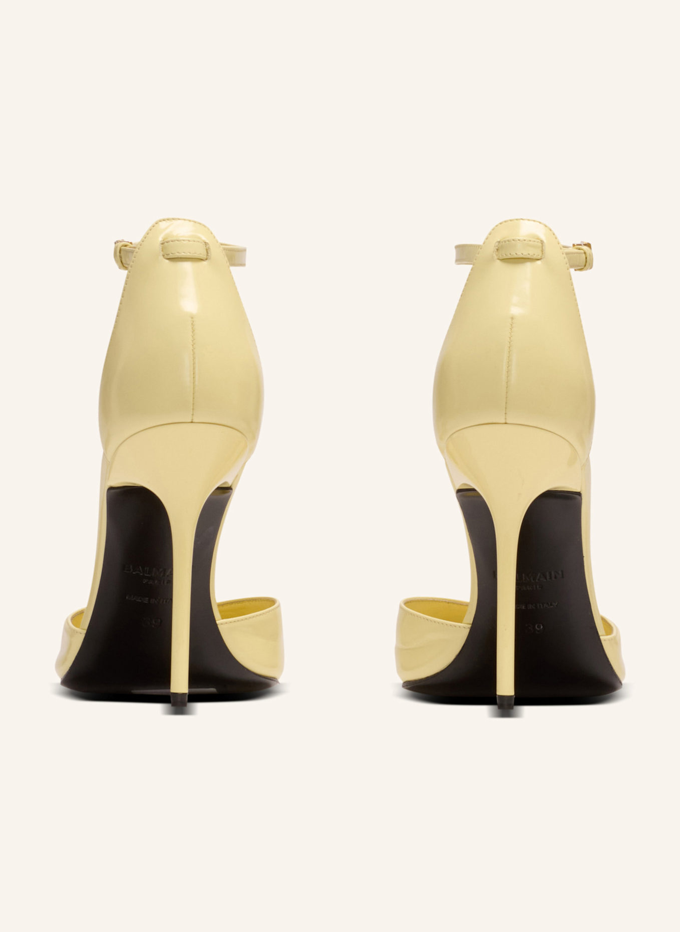 BALMAIN Pumps Sync aus glänzendem Lammleder: GELB