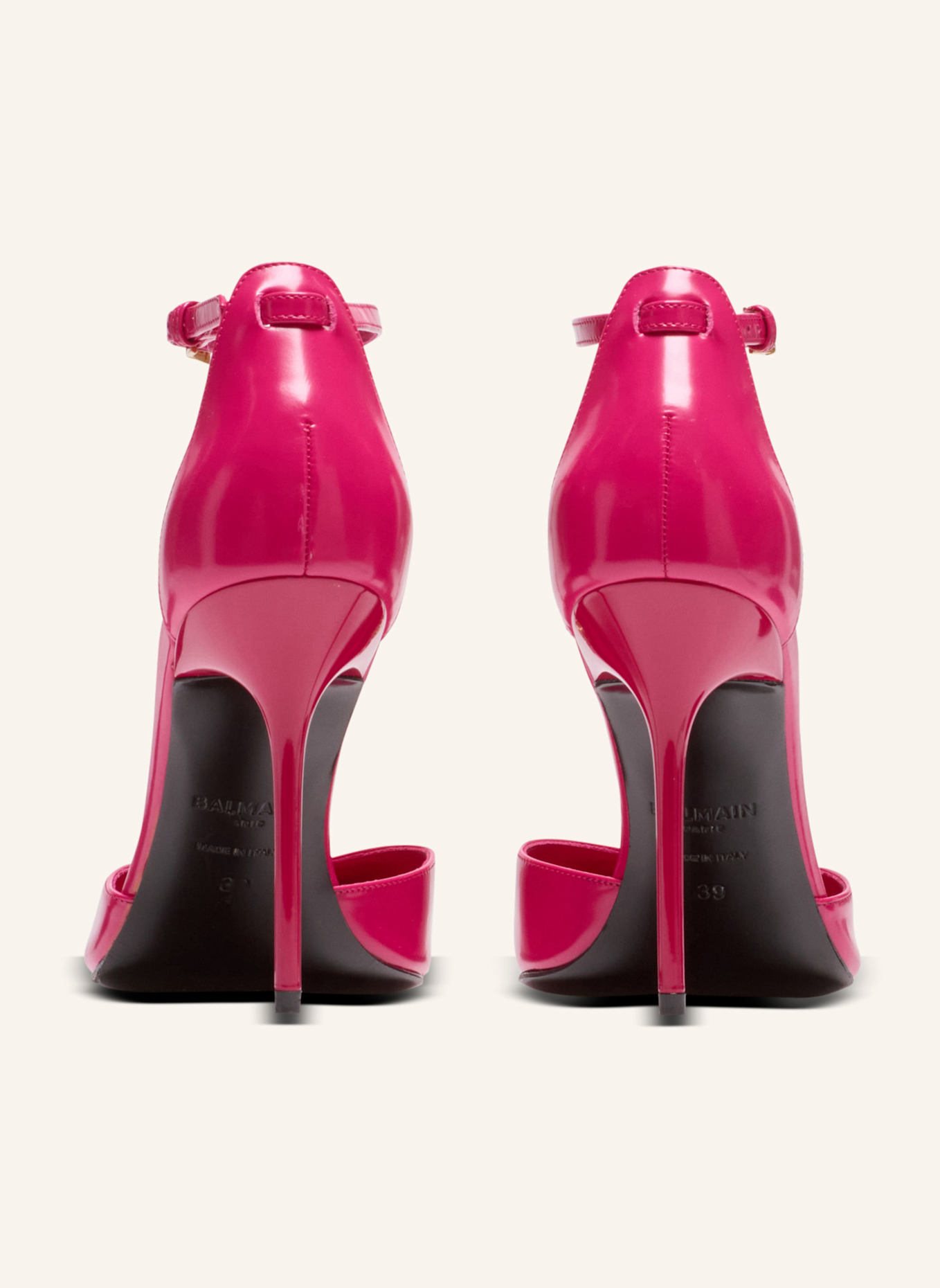 BALMAIN Pumps Sync aus glänzendem Lammleder: ROSA