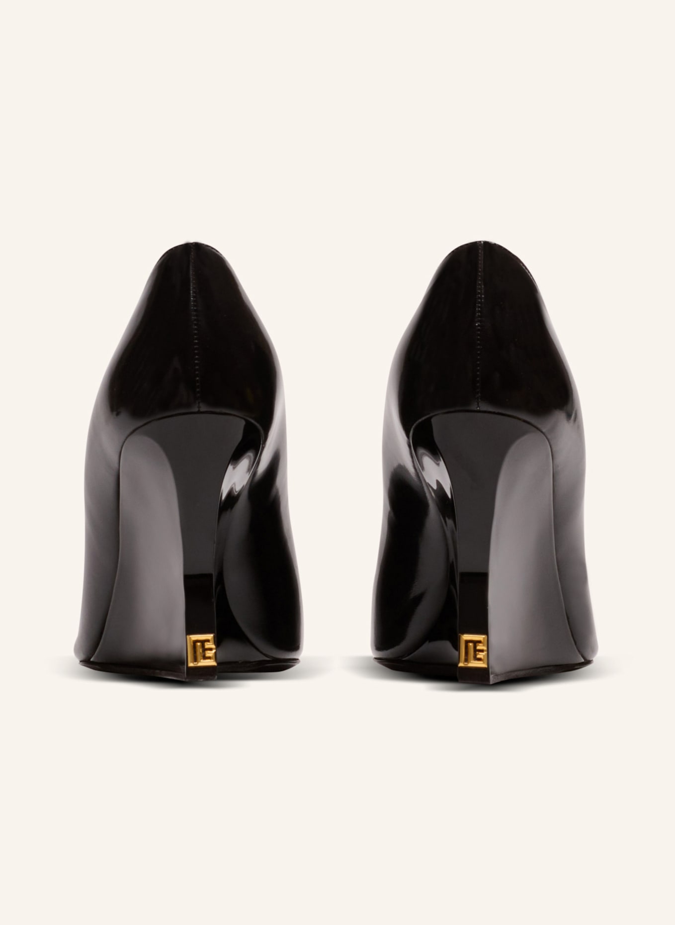 BALMAIN Pumps mit Keilabsatz aus glänzendem Lammleder: SCHWARZ
