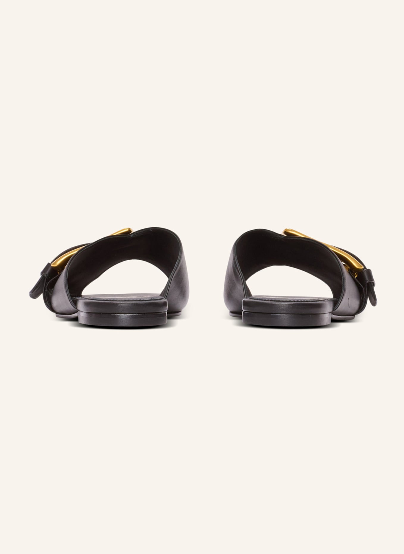 BALMAIN Flache Sandalen Anthem aus Kalbsleder: SCHWARZ