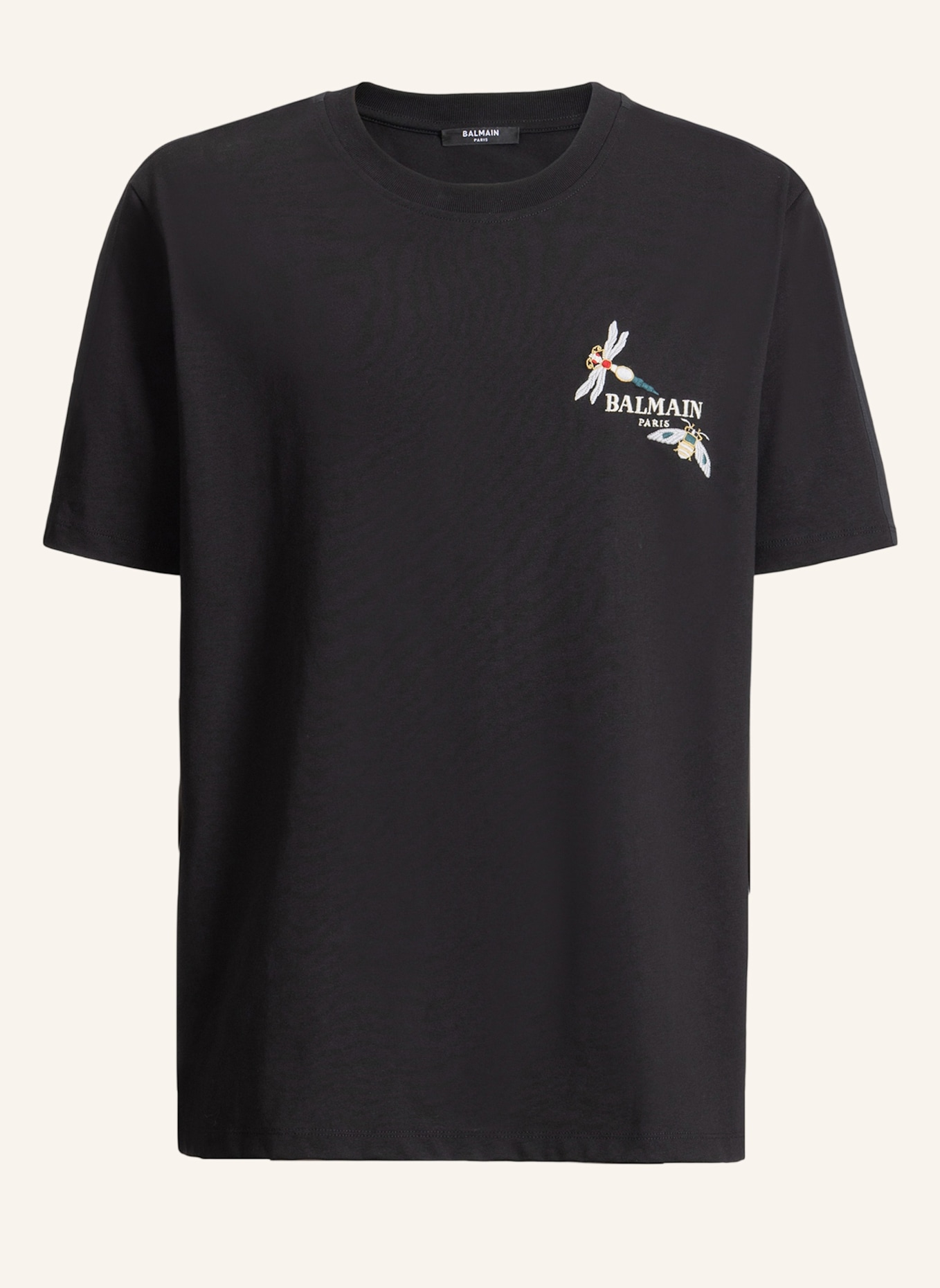 BALMAIN Besticktes Balmain Insect T-Shirt: SCHWARZ