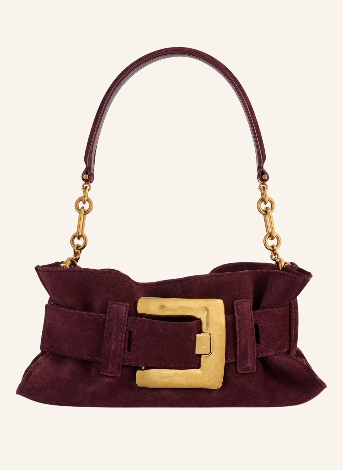 BALMAIN Anthem Mini-Tasche aus Wildleder: ROT