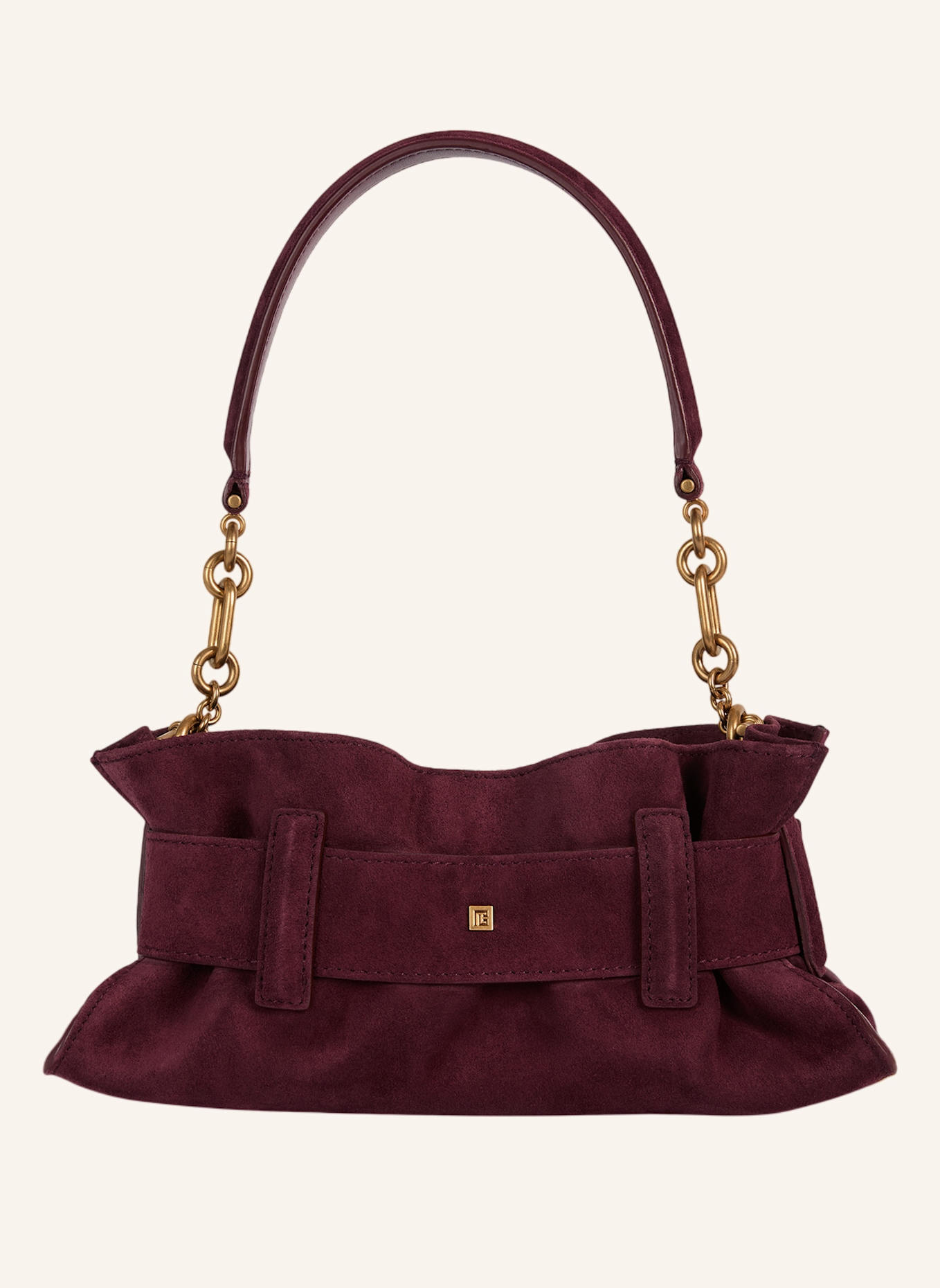 BALMAIN Anthem Mini-Tasche aus Wildleder: ROT