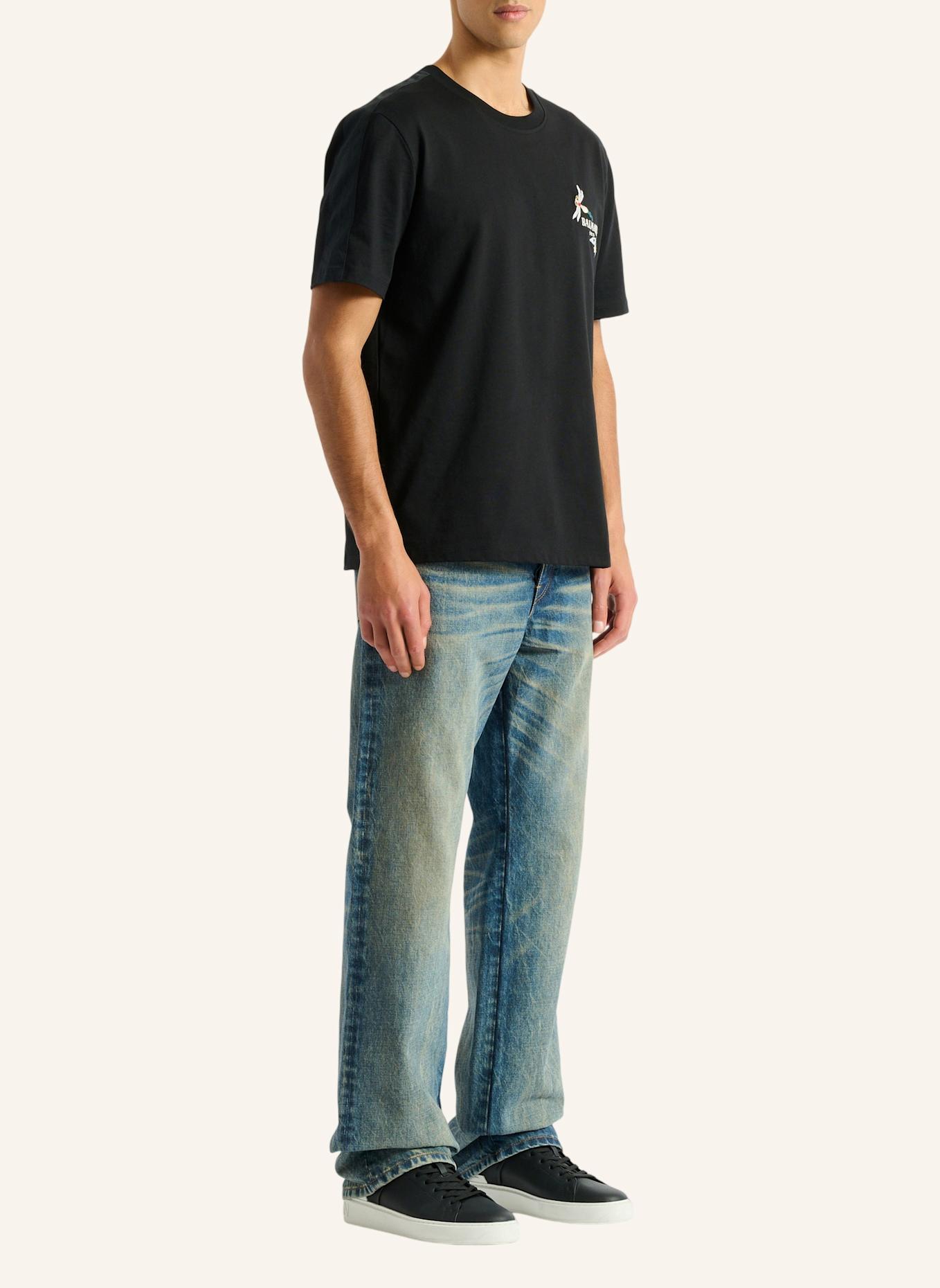BALMAIN Besticktes Balmain Insect T-Shirt: SCHWARZ