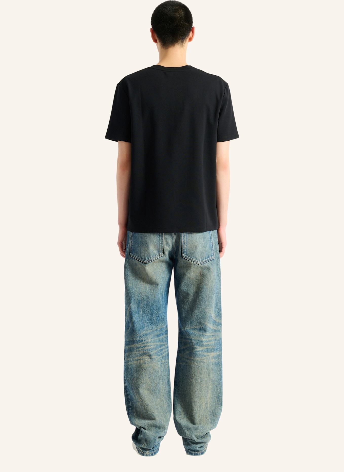 BALMAIN T-Shirt mit aufgesticktem Logo: SCHWARZ