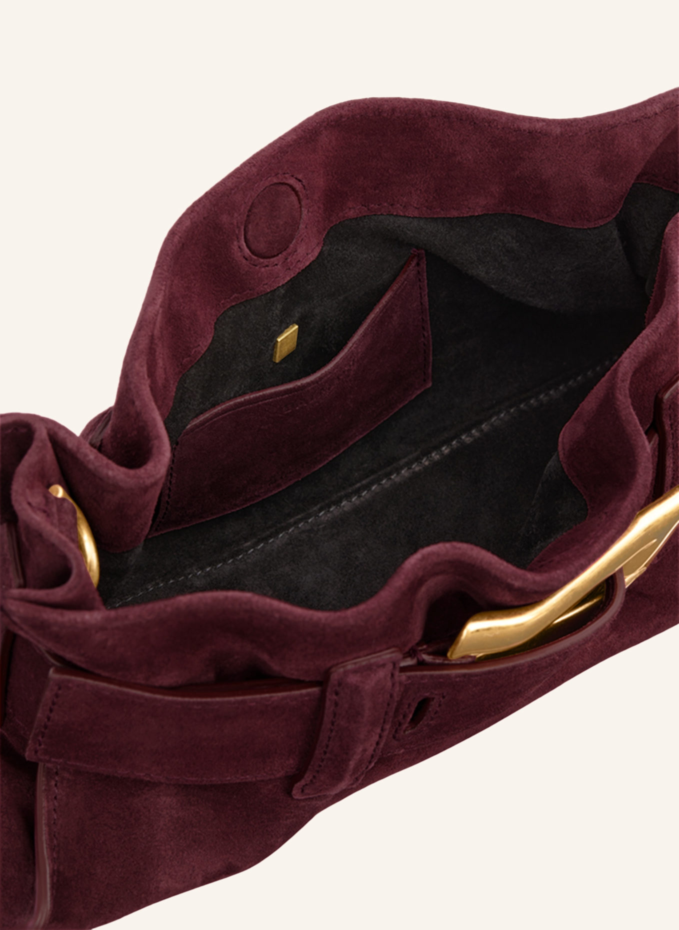 BALMAIN Anthem Mini-Tasche aus Wildleder: ROT